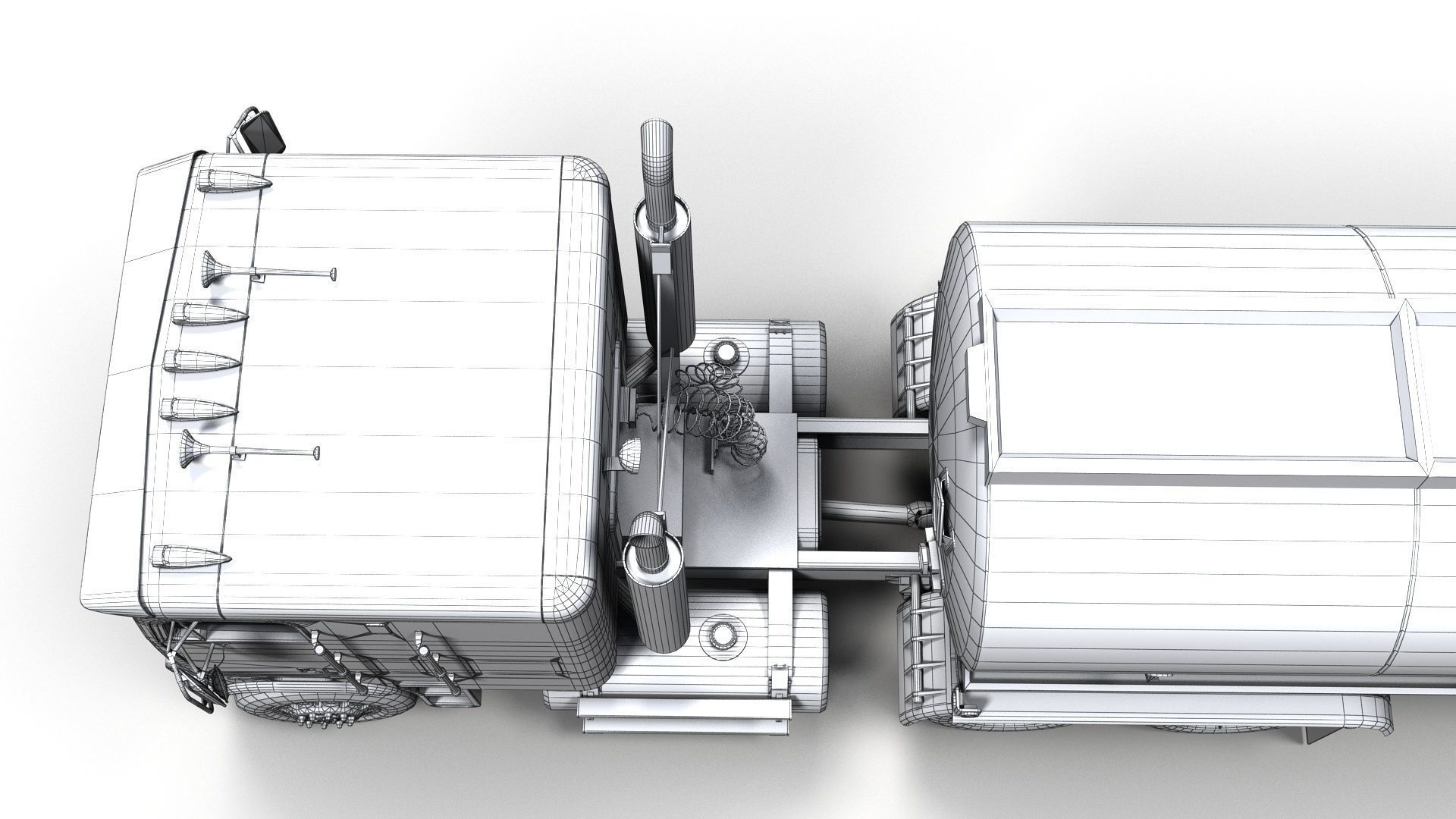 Freightliner FLT tanker semitruck Low-poly 3D model_27
