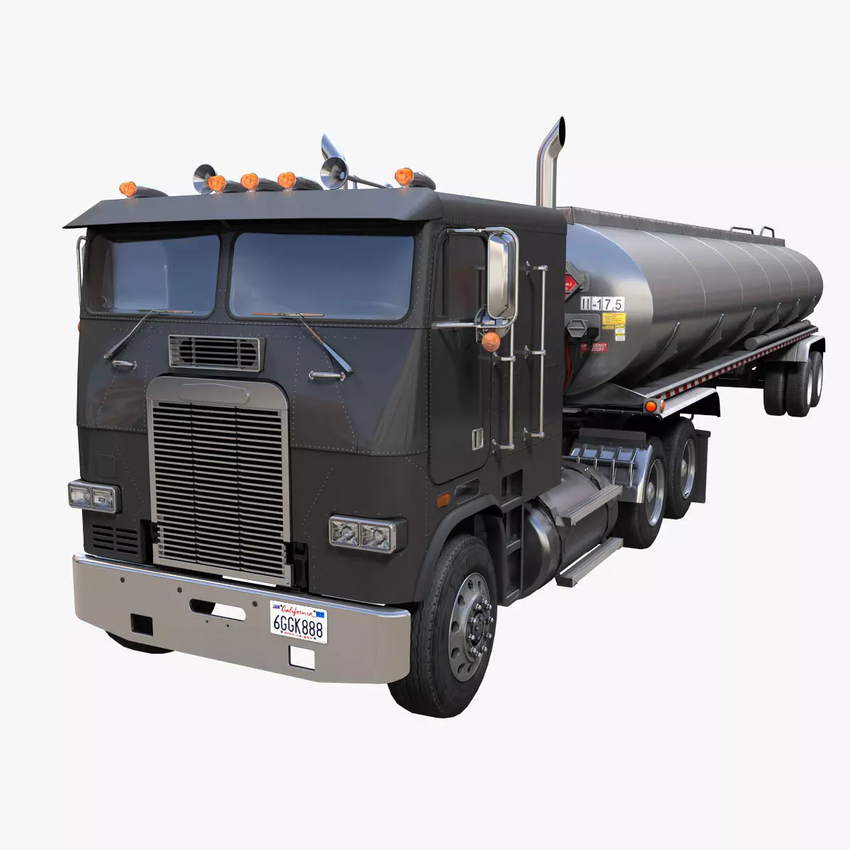 Freightliner FLT tanker semitruck Low-poly 3D model_0