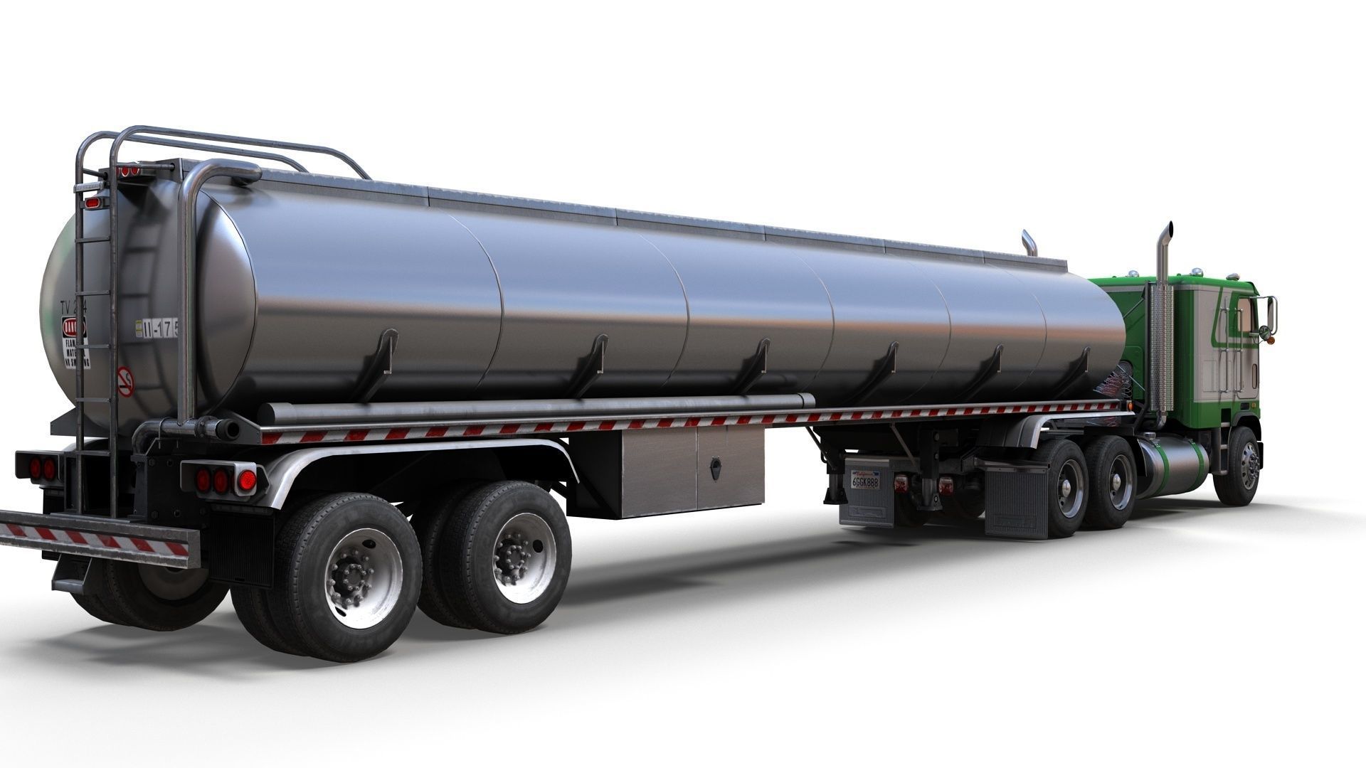 Freightliner FLT tanker semitruck Low-poly 3D model_9