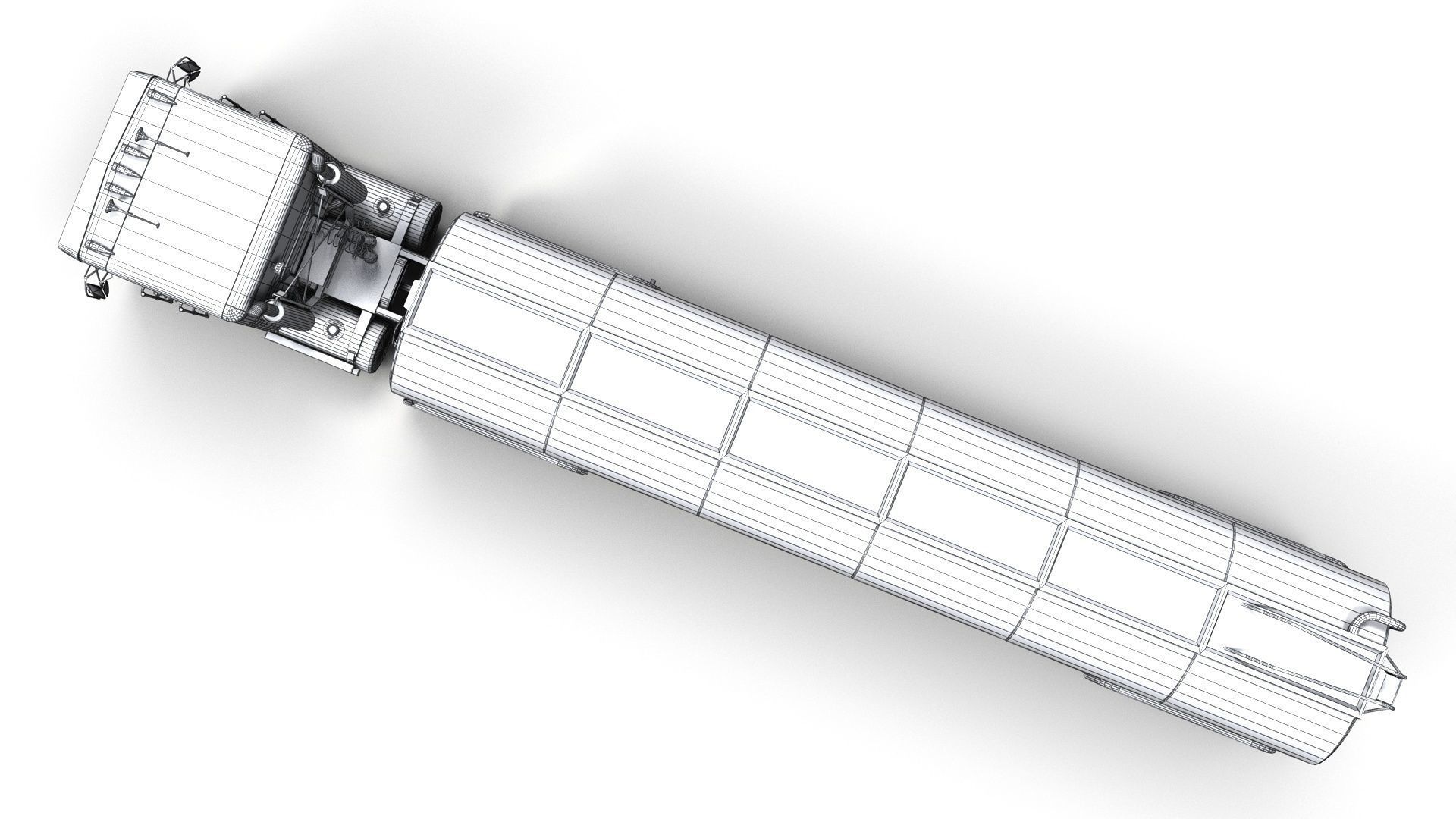 Freightliner FLT tanker semitruck Low-poly 3D model_26