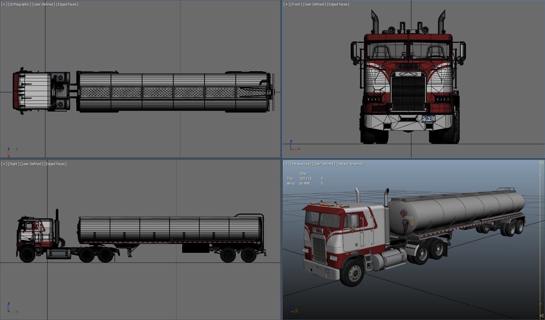 Freightliner FLT tanker semitruck Low-poly 3D model_55