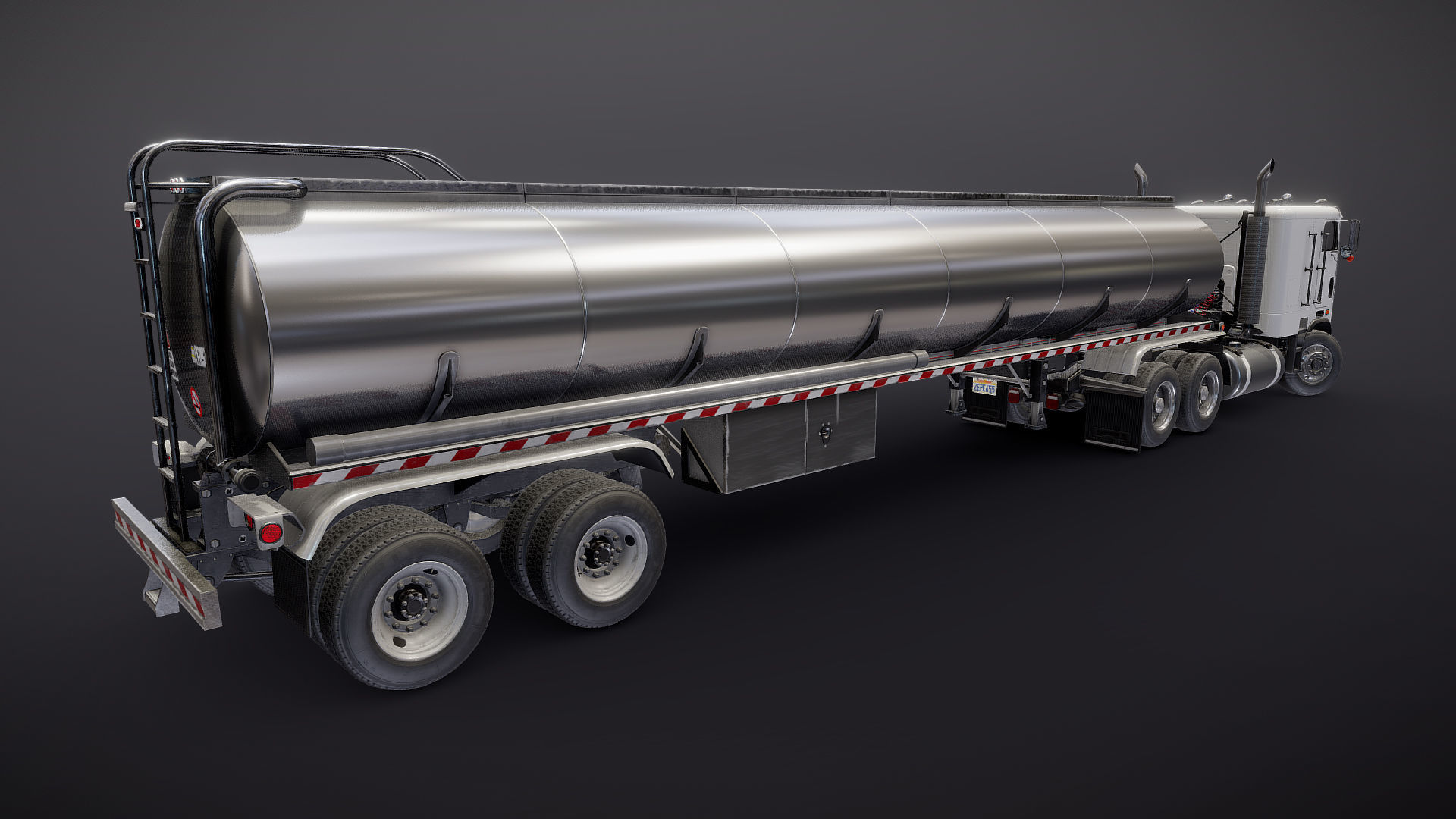 Freightliner FLT tanker semitruck Low-poly 3D model_29