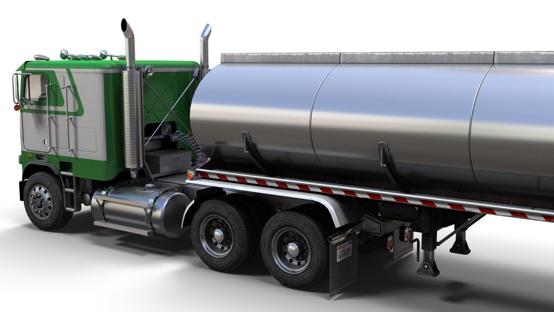 Freightliner FLT tanker semitruck Low-poly 3D model_5
