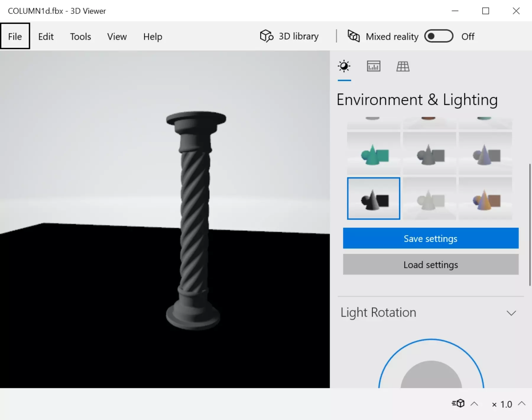 Column lamp 3D model_0