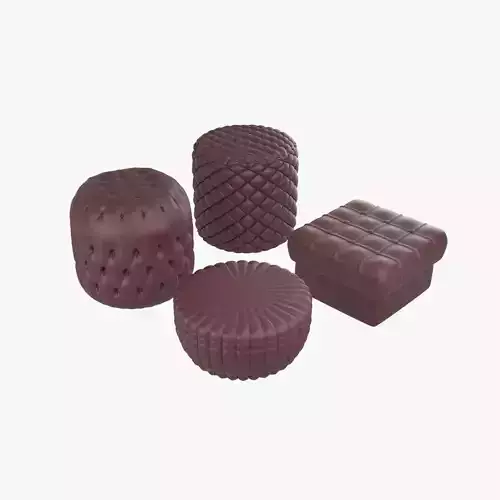 Tufted ottoman 3D Model Collection