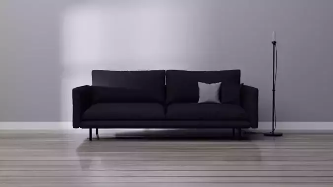 Couch and lamp