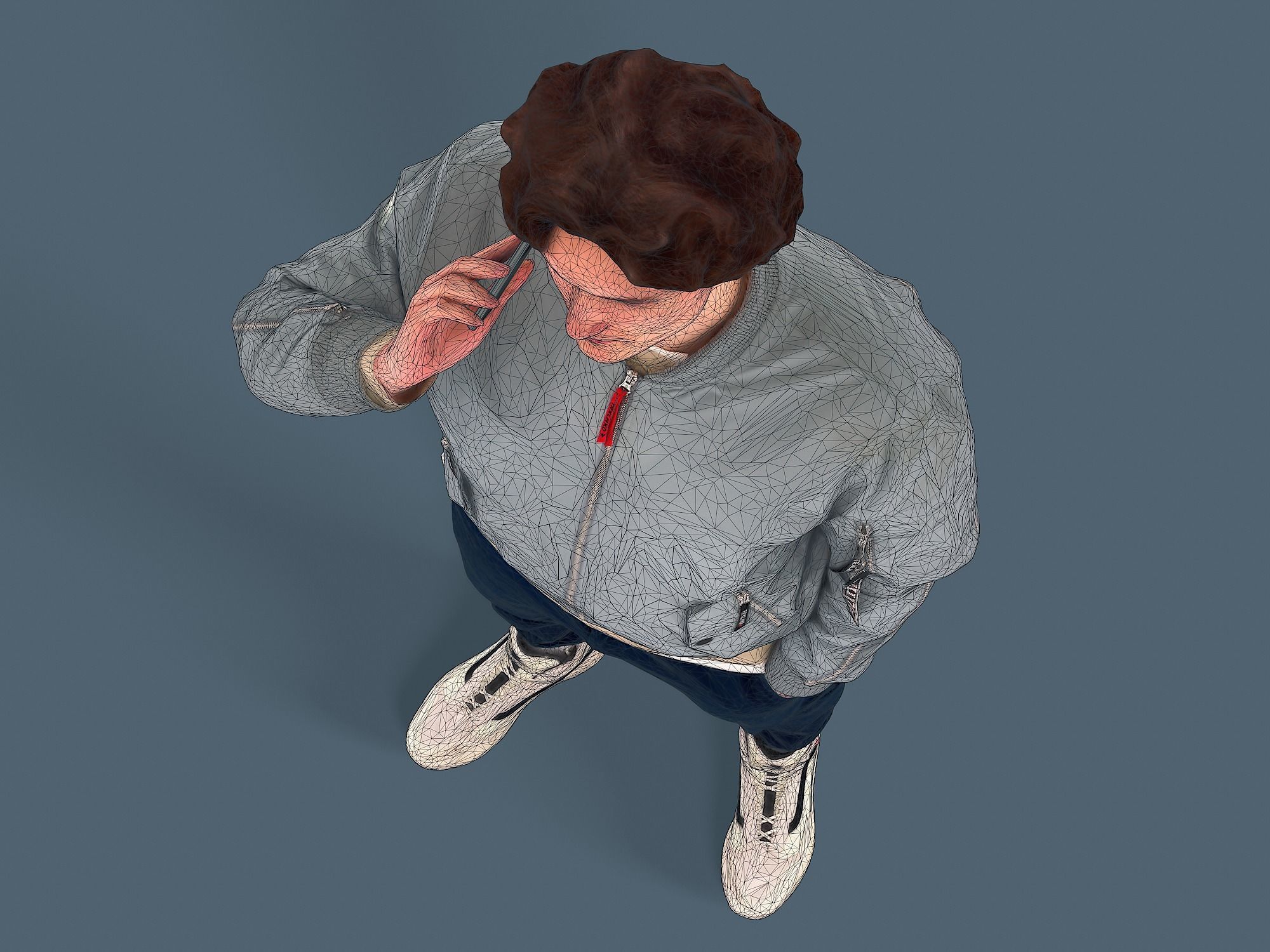 Young Tall Guy Talking by Phone 3D model_10