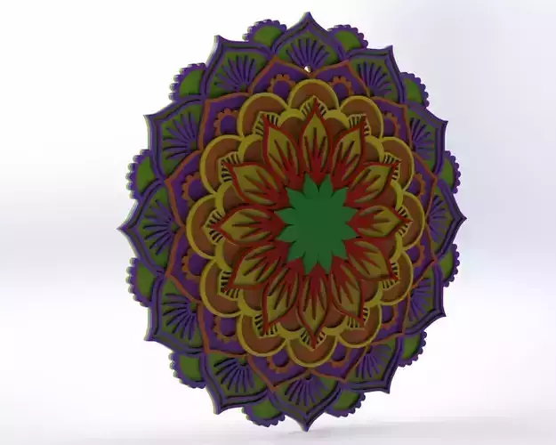 6 LAYER MANDALA DECORATION CNC AND LASER CUT