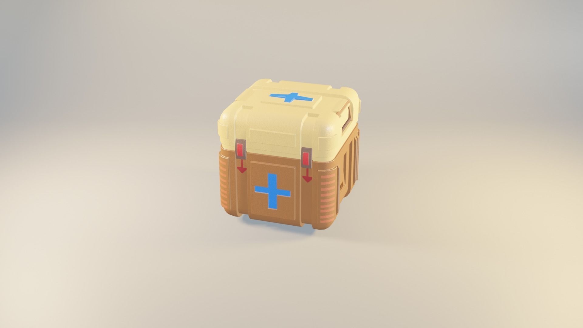 medical box Low-poly 3D model_9