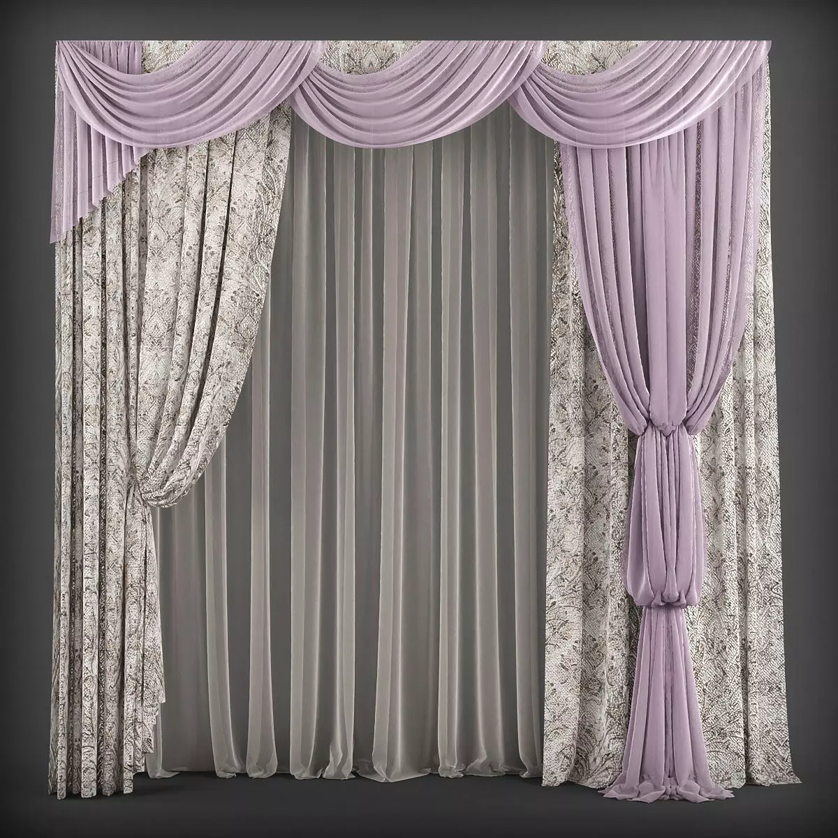 Curtain 3D model156 Low-poly 3D model_0