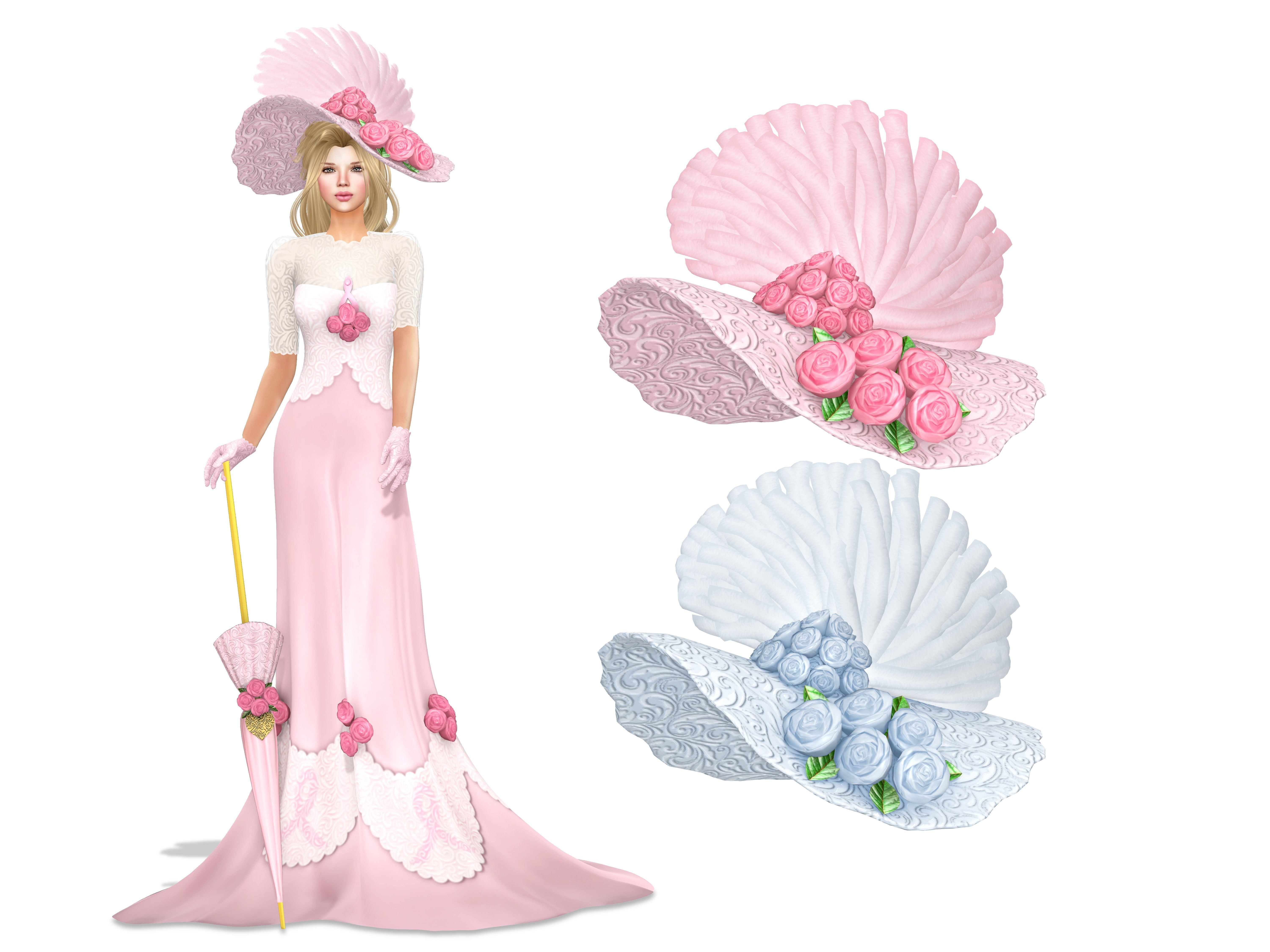 Ladies Hat Low-poly 3D model_2