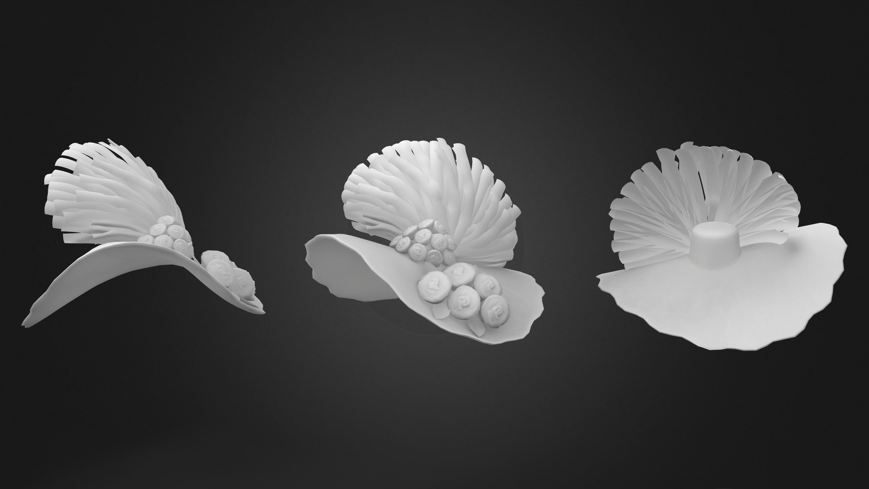 Ladies Hat Low-poly 3D model_5