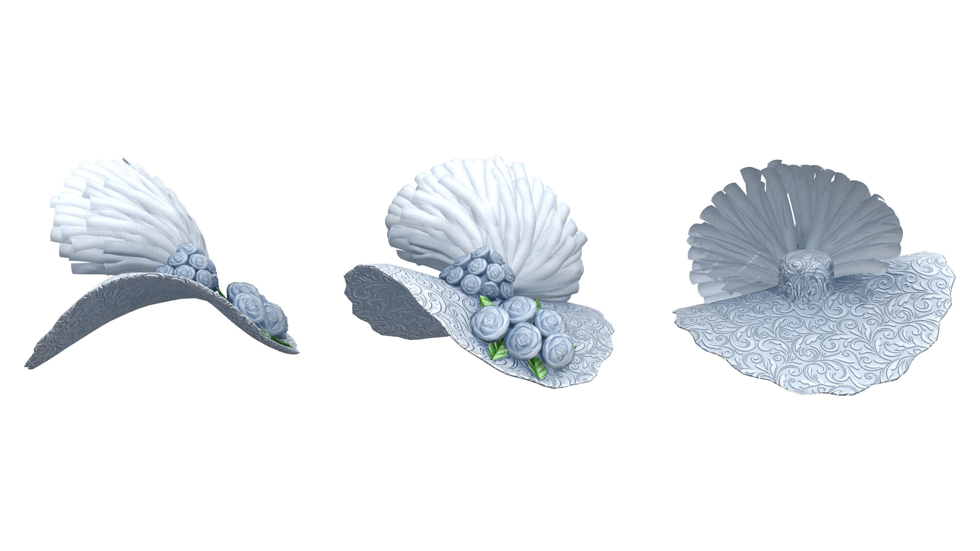 Ladies Hat Low-poly 3D model_3