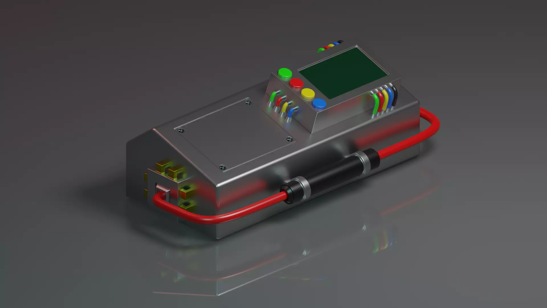 sci-fi Bomb explosive Low-poly 3D model_0