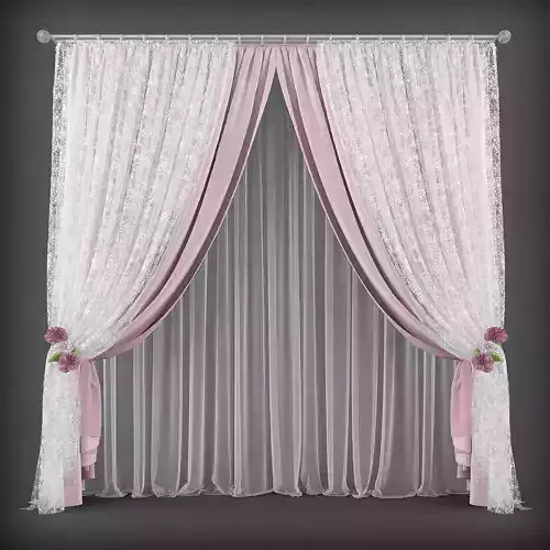 Curtain 3D model 157 Low-poly 3D model
