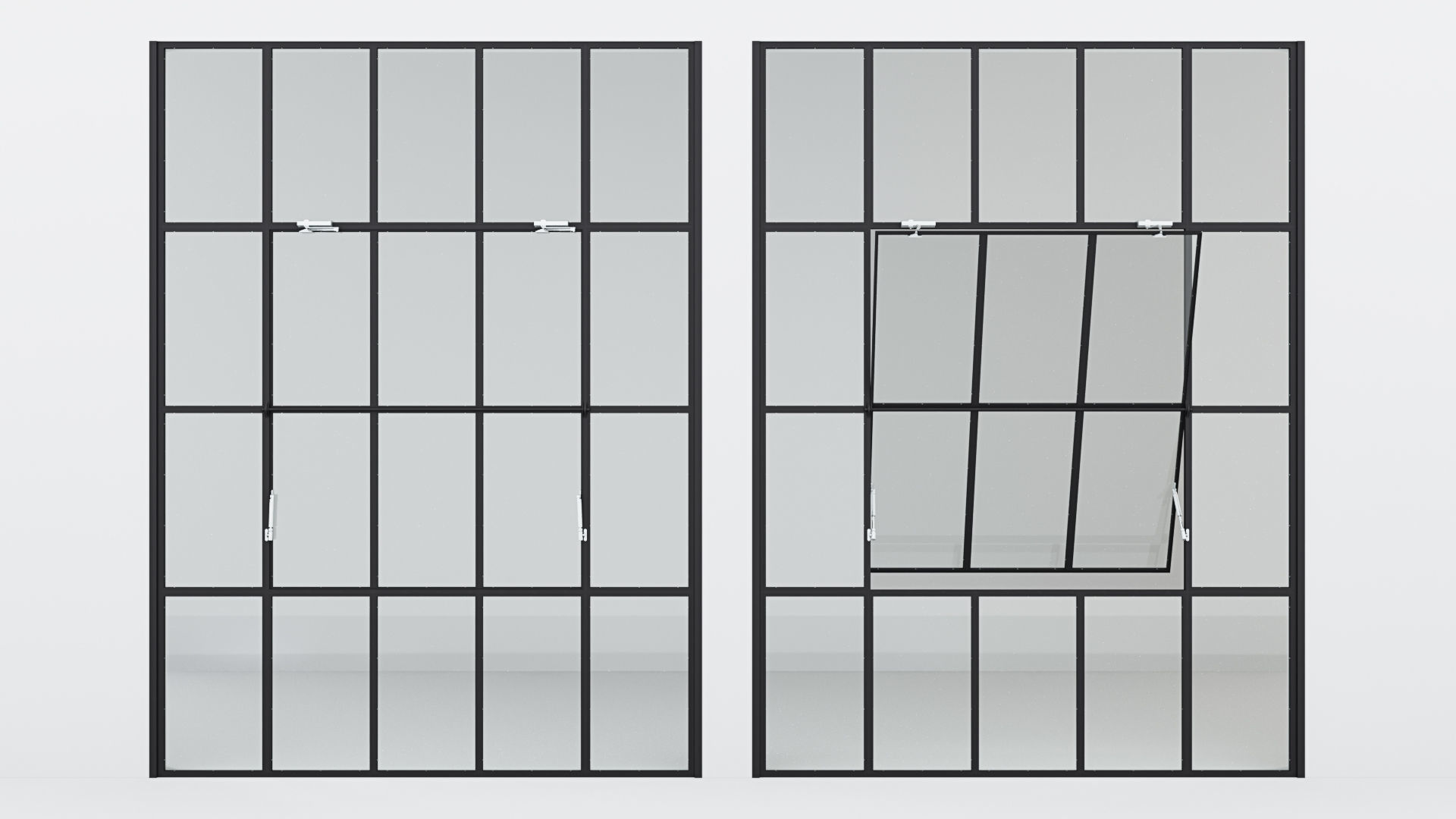 Aluminium window 9 3D model_1