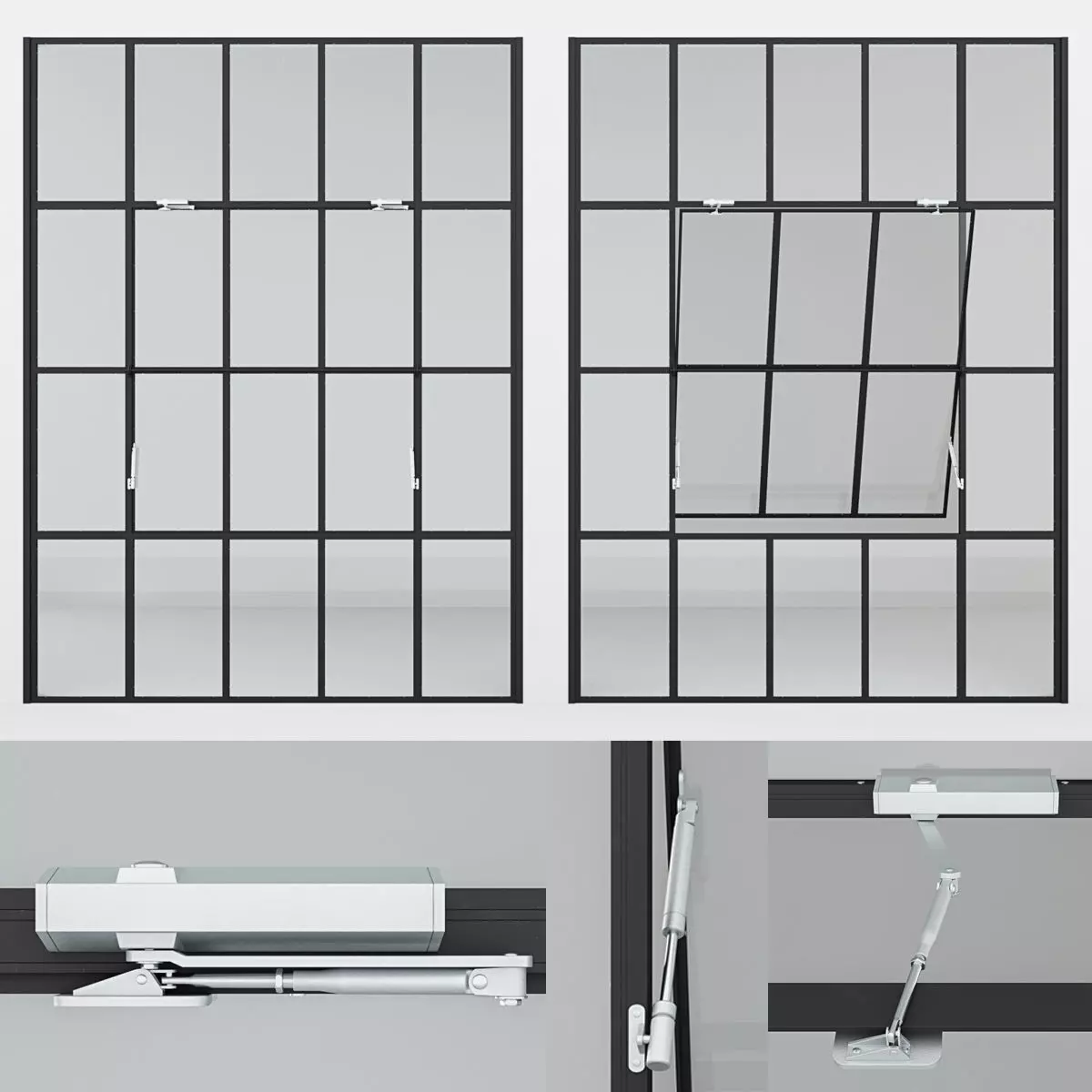 Aluminium window 9 3D model_0
