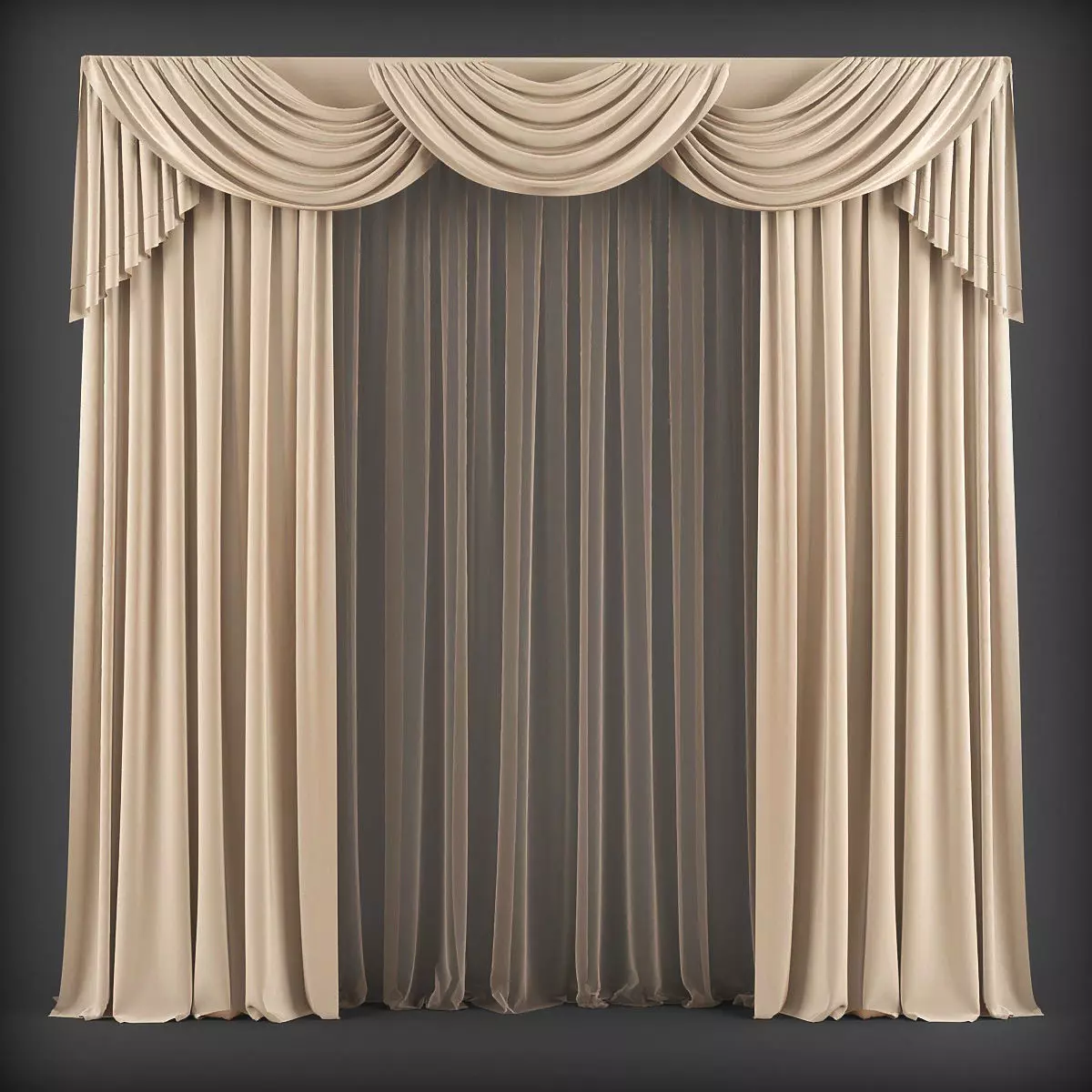 Curtain 3D model 160 Low-poly 3D model_0