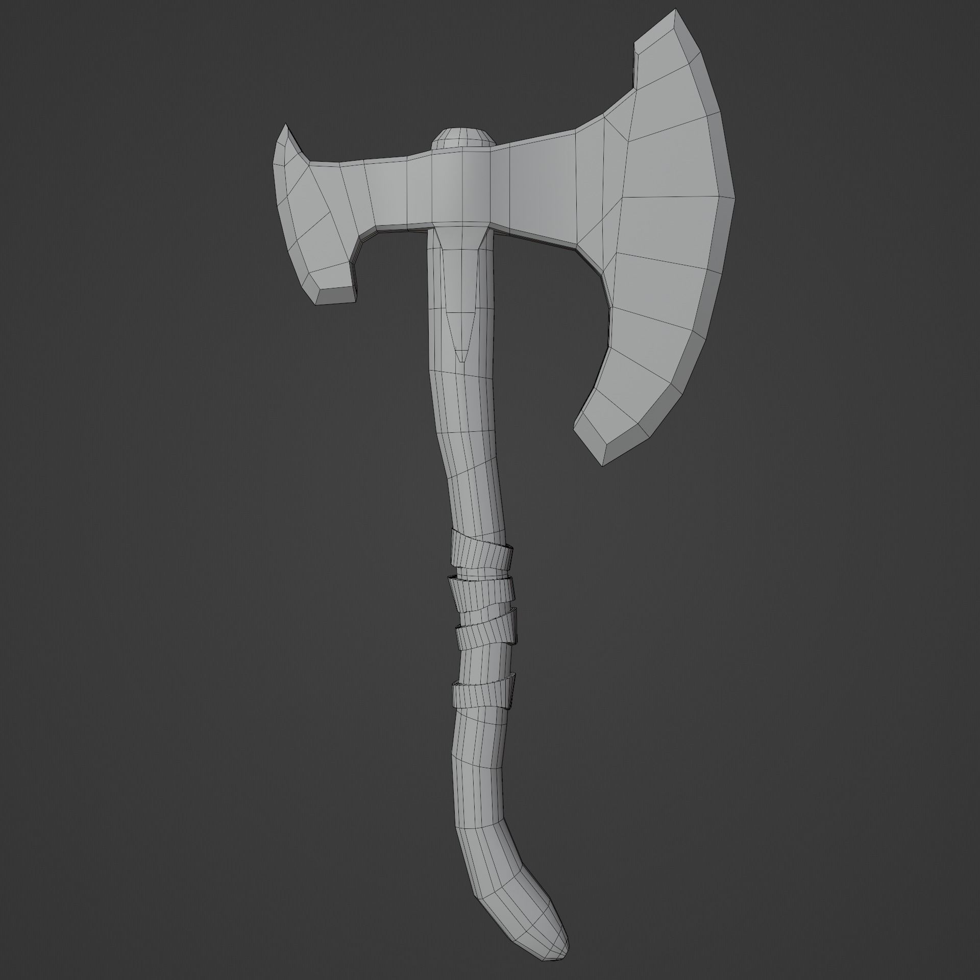 Axe Weapon PBR Low-poly  game ready 3D model Low-poly 3D model_6