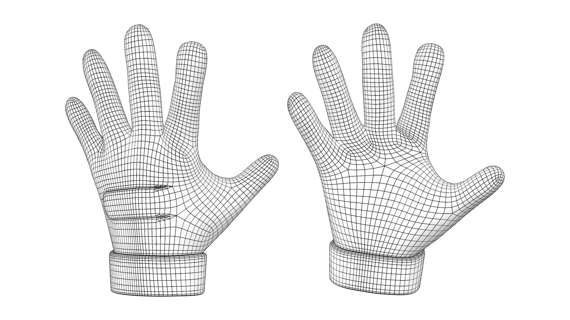 Tactical Gloves Low-poly 3D model_4