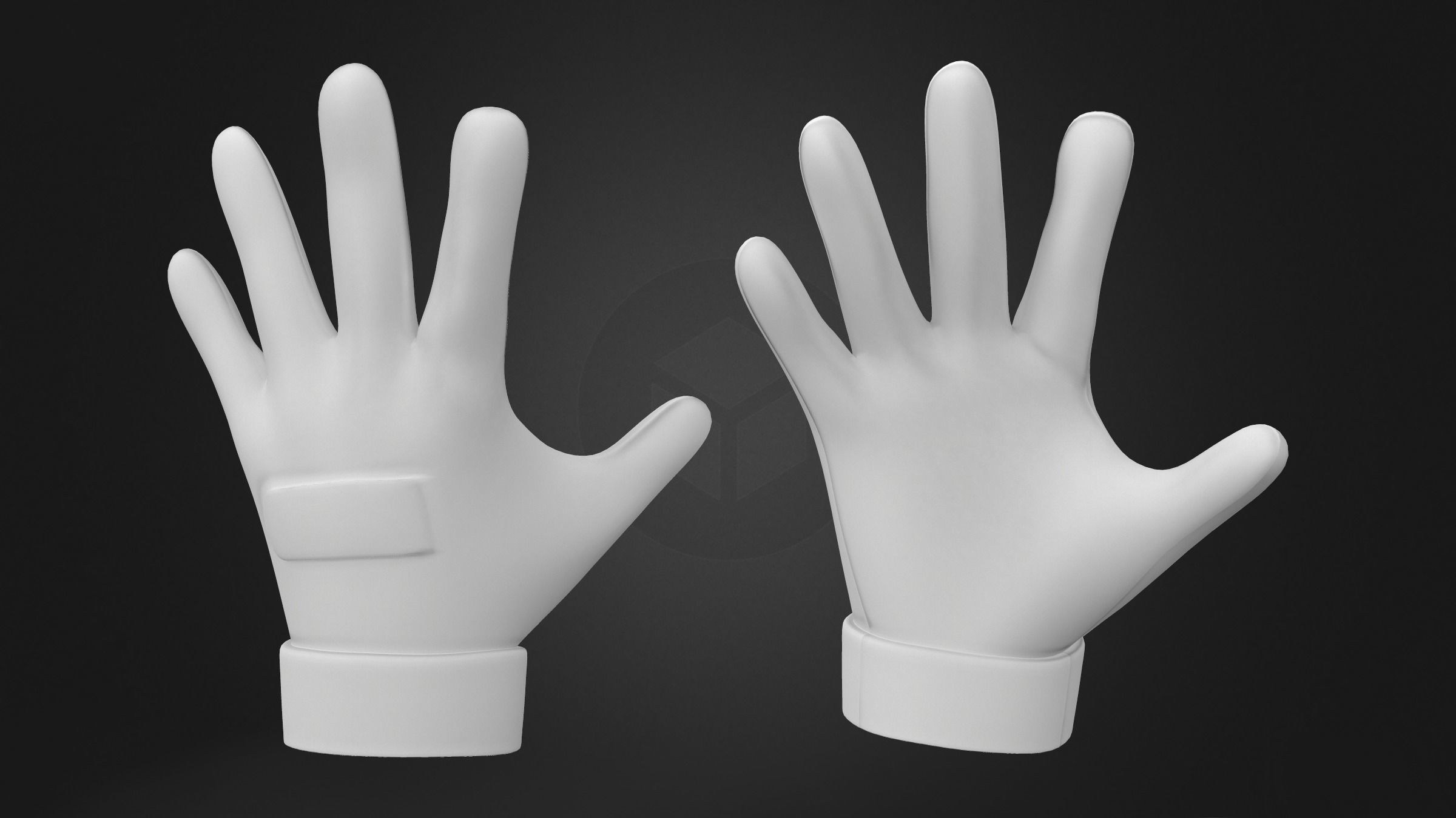 Tactical Gloves Low-poly 3D model_5