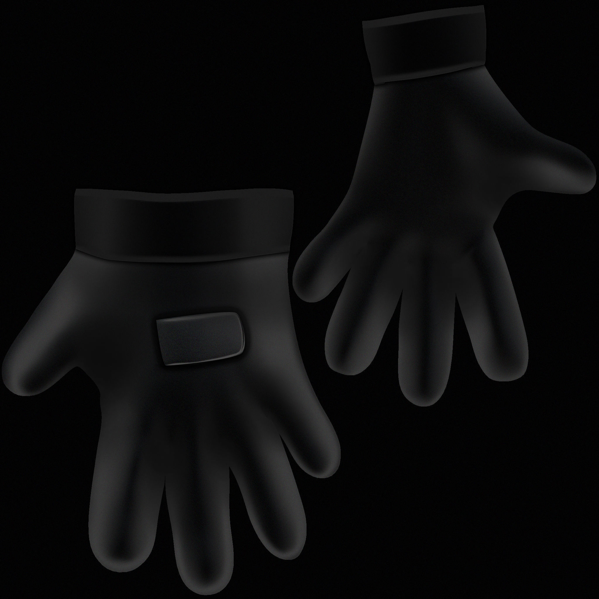 Tactical Gloves Low-poly 3D model_6