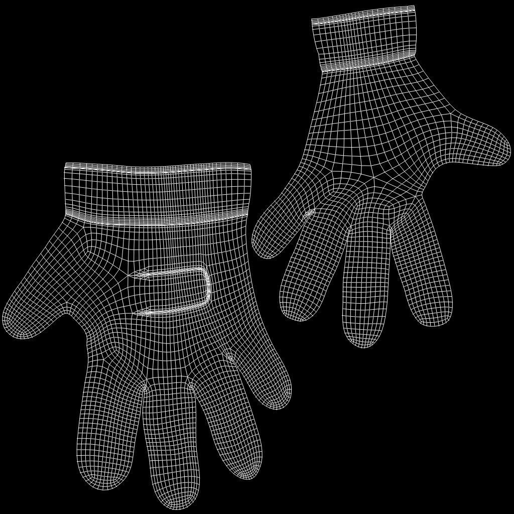 Tactical Gloves Low-poly 3D model_10