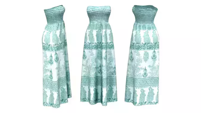 Strapless Bandeau Maxi Dress