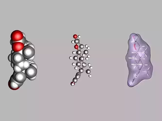 Testolactone molecule 3D model