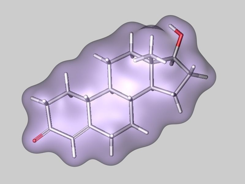 Nandrolone molecule 3D model_1