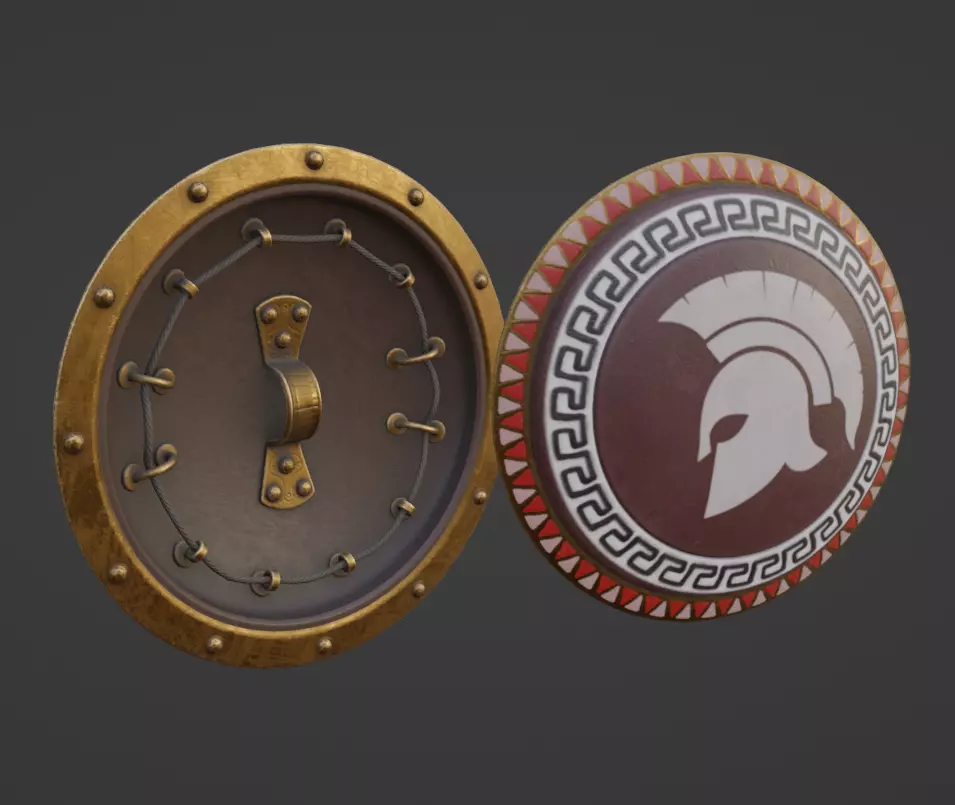 Greek Shield 2 Free low-poly 3D model