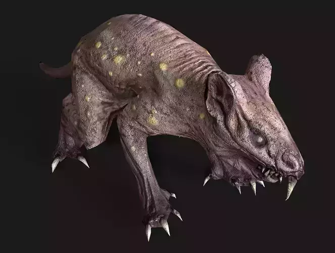 Corrupted Rat 01  Low-poly 3D model