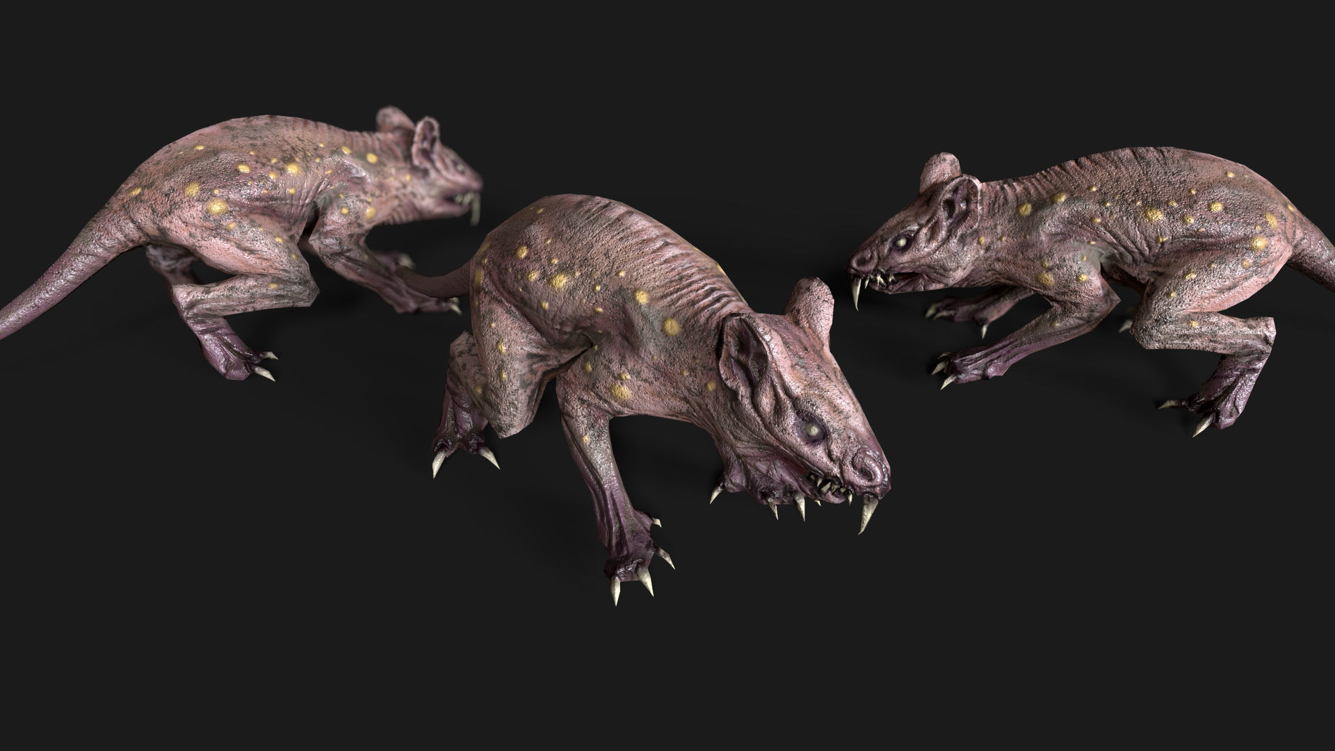 Corrupted Rat 01  Low-poly 3D model_3