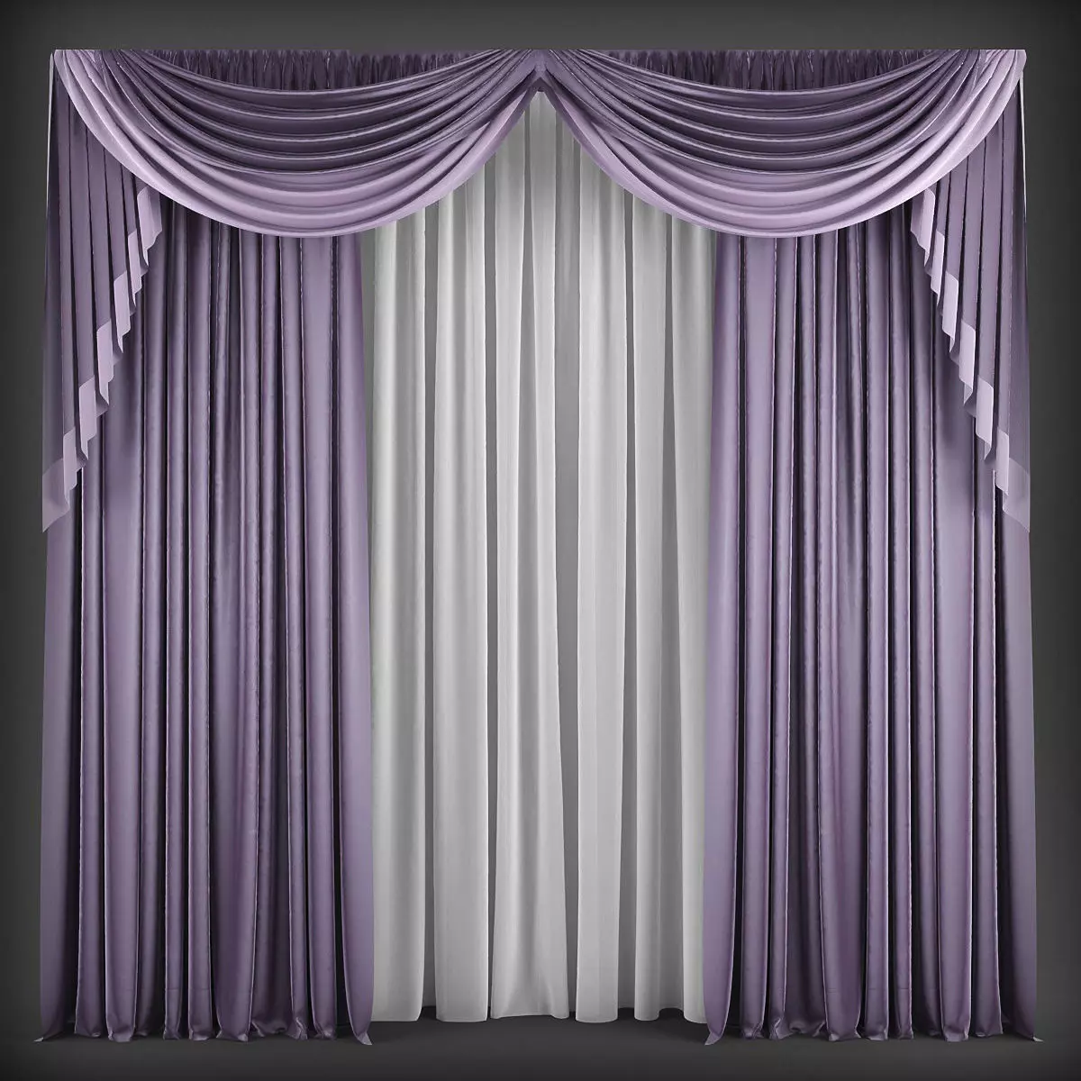 Curtain 3D model 162 Low-poly 3D model_0