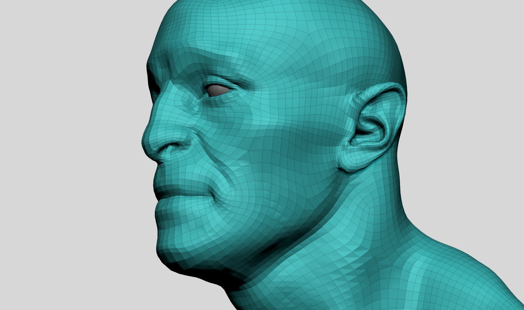 Male Head v7 3D model_12