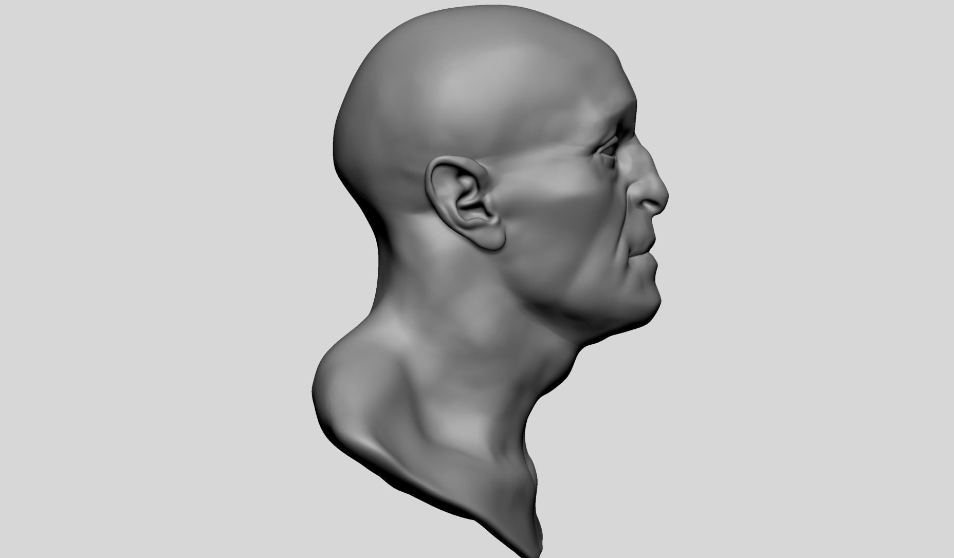 Male Head v7 3D model_3