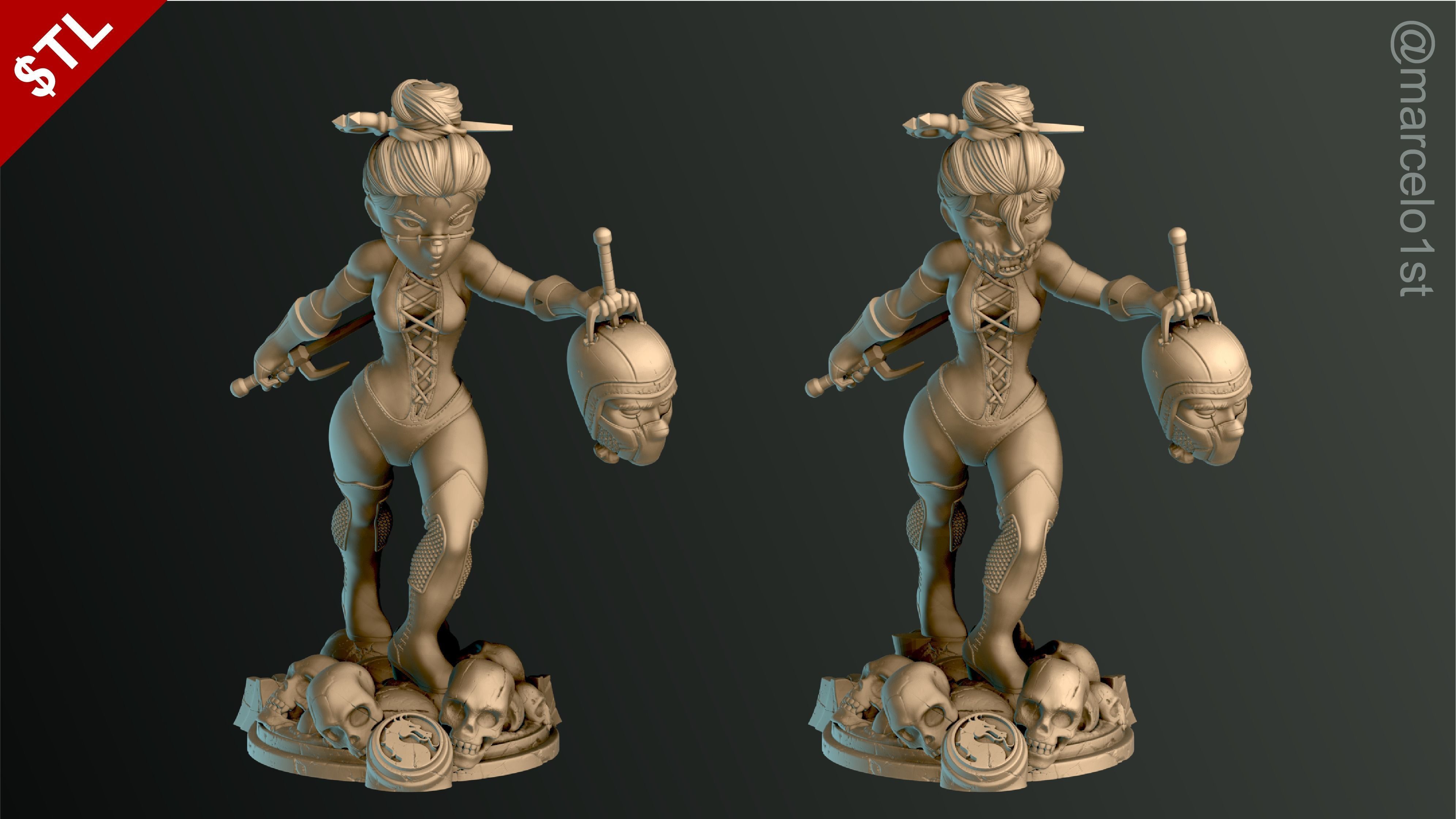 Mileena - Mortal Kombat 3 Statue 3D print model_21