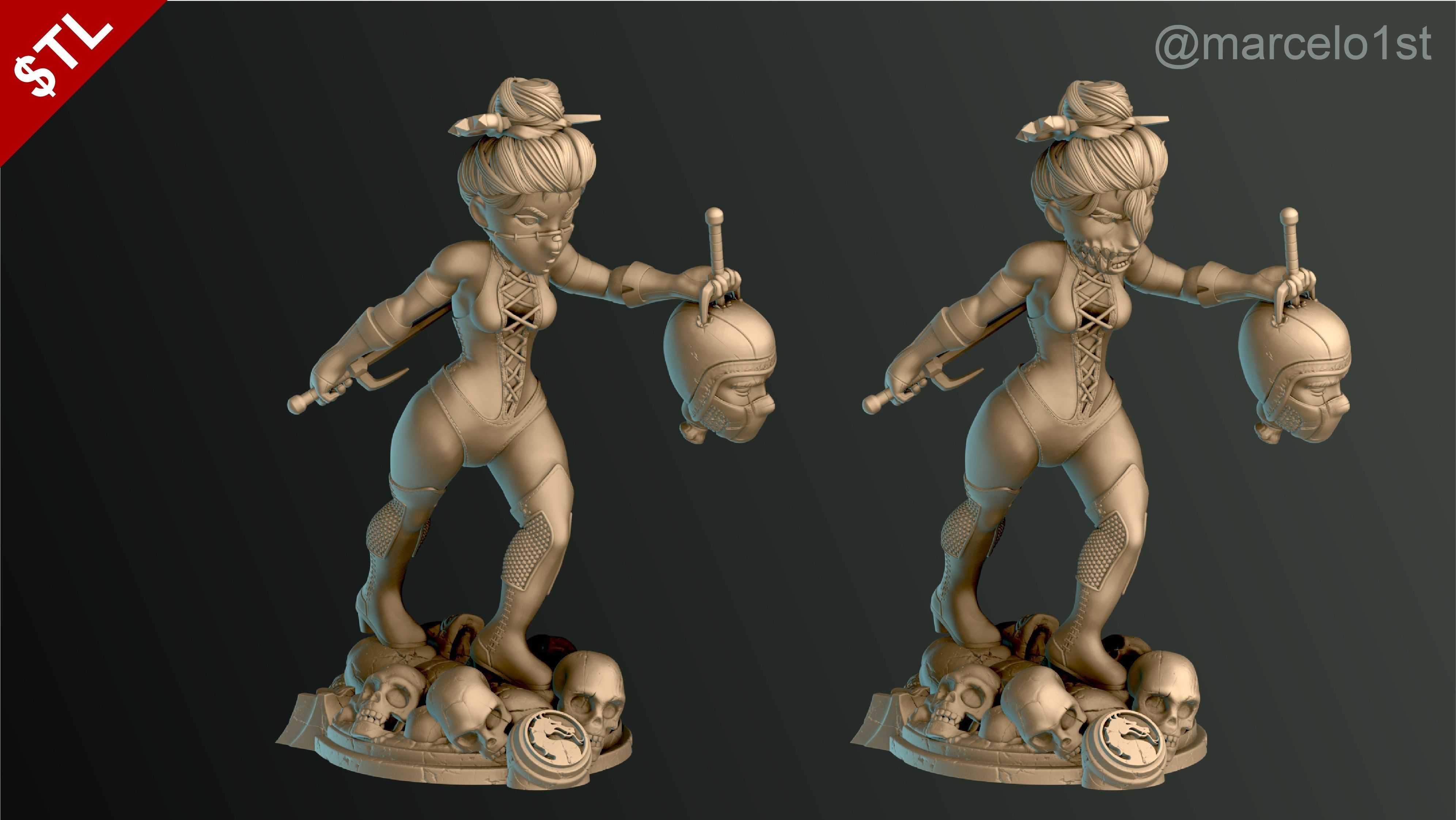 Mileena - Mortal Kombat 3 Statue 3D print model_18