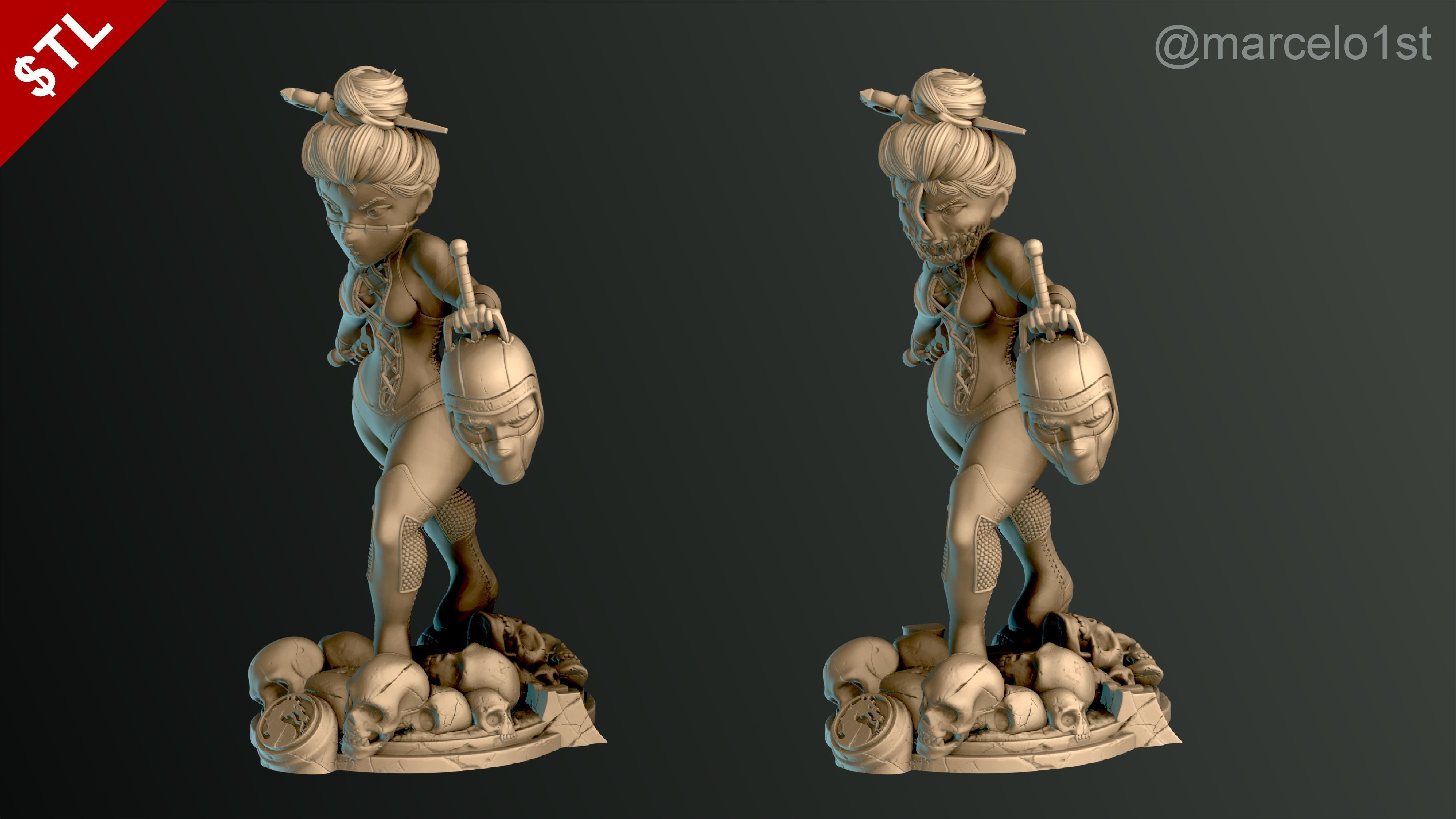 Mileena - Mortal Kombat 3 Statue 3D print model_6