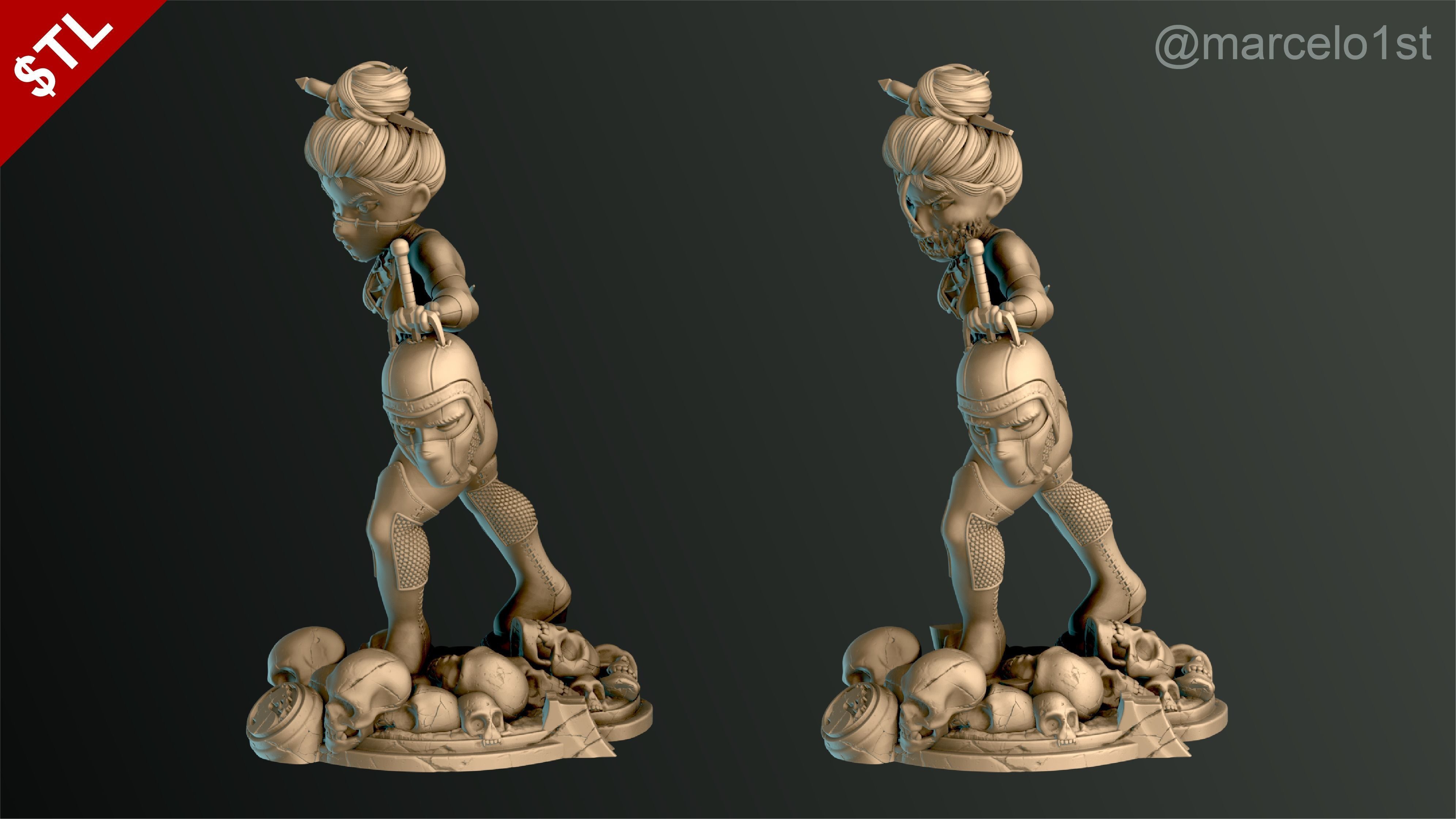 Mileena - Mortal Kombat 3 Statue 3D print model_7