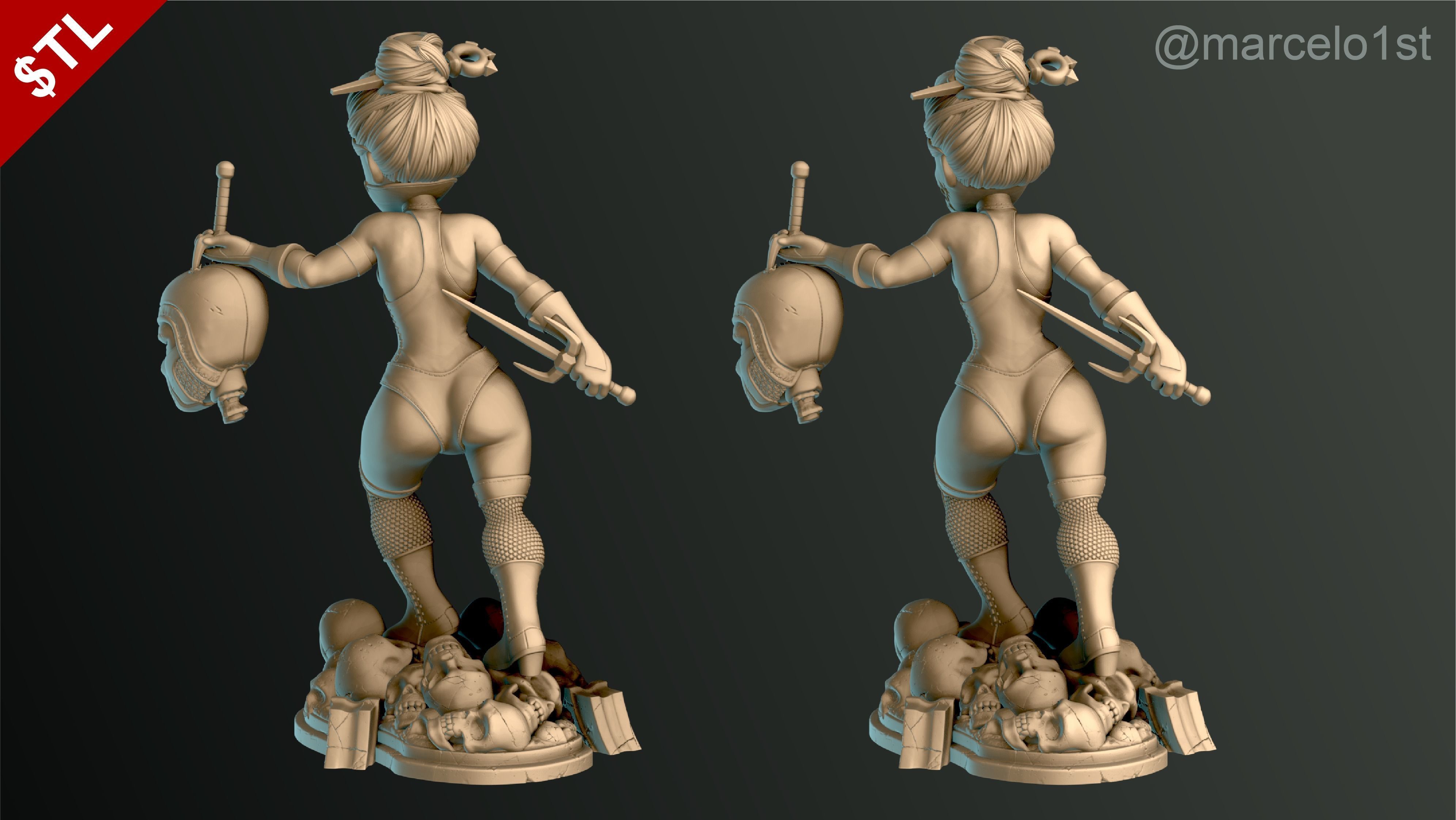 Mileena - Mortal Kombat 3 Statue 3D print model_11