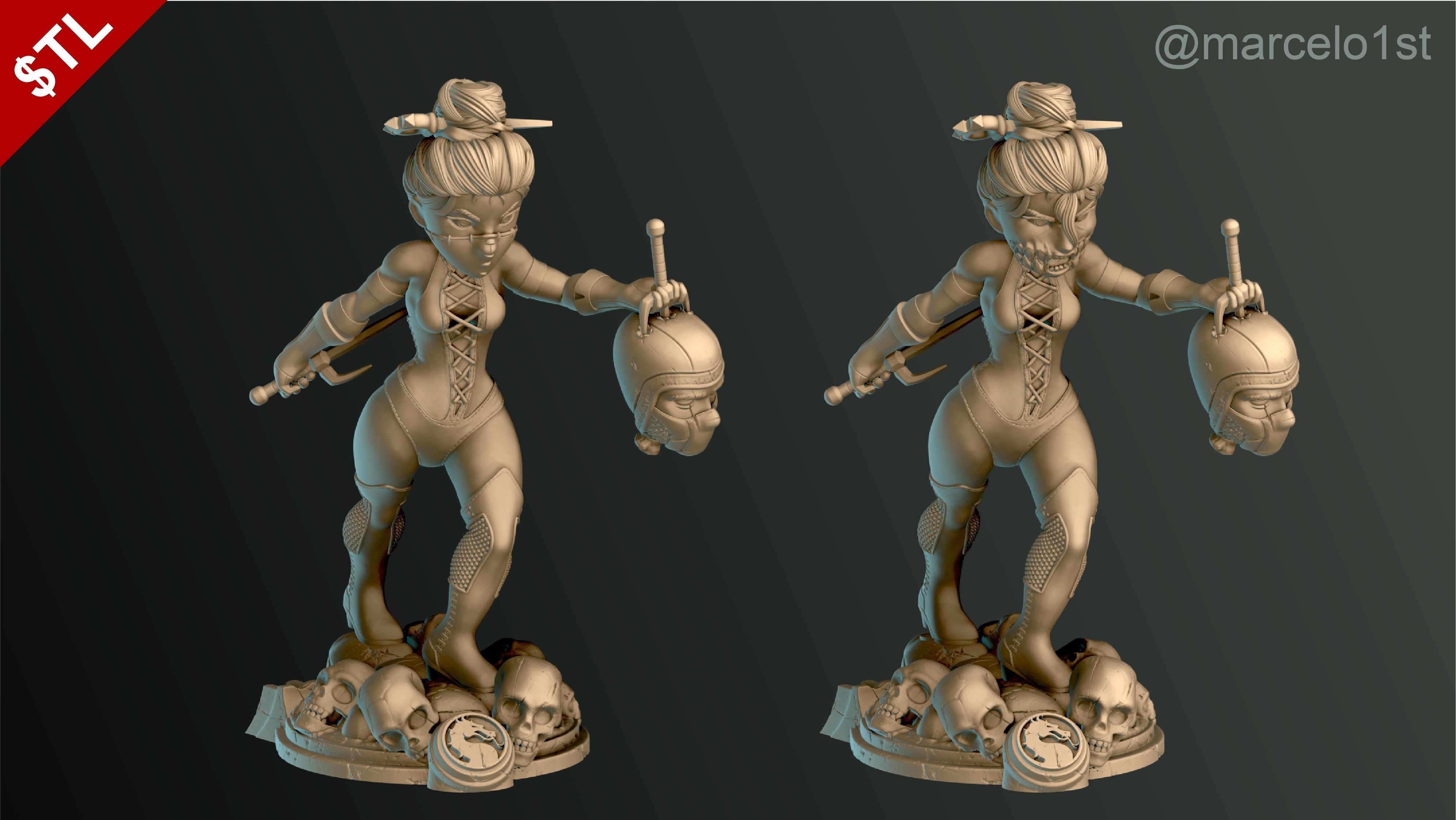 Mileena - Mortal Kombat 3 Statue 3D print model_19