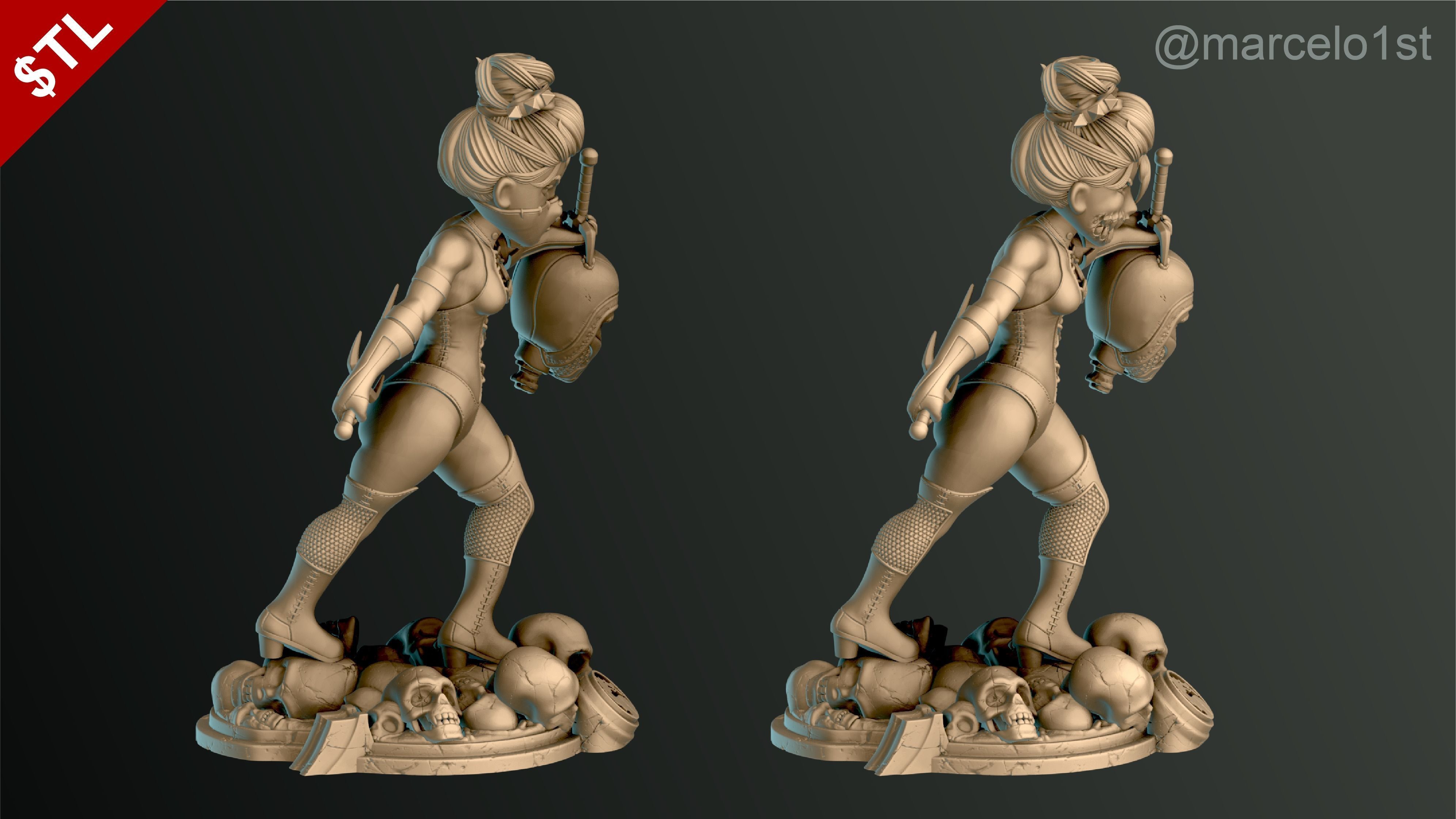 Mileena - Mortal Kombat 3 Statue 3D print model_15