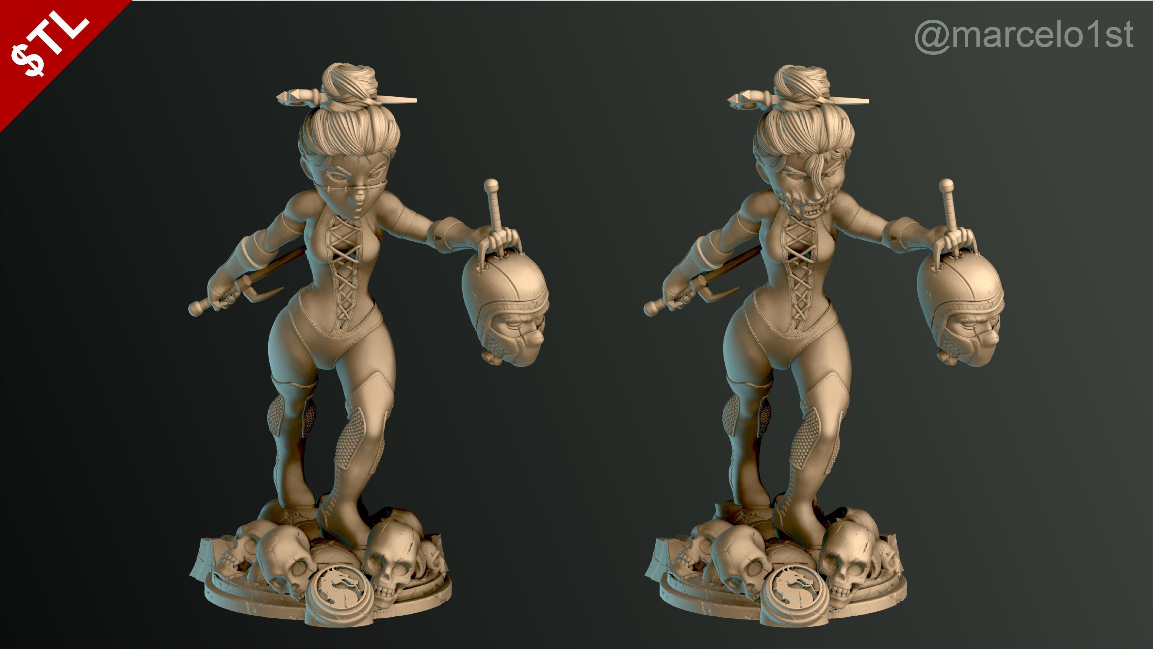 Mileena - Mortal Kombat 3 Statue 3D print model_20