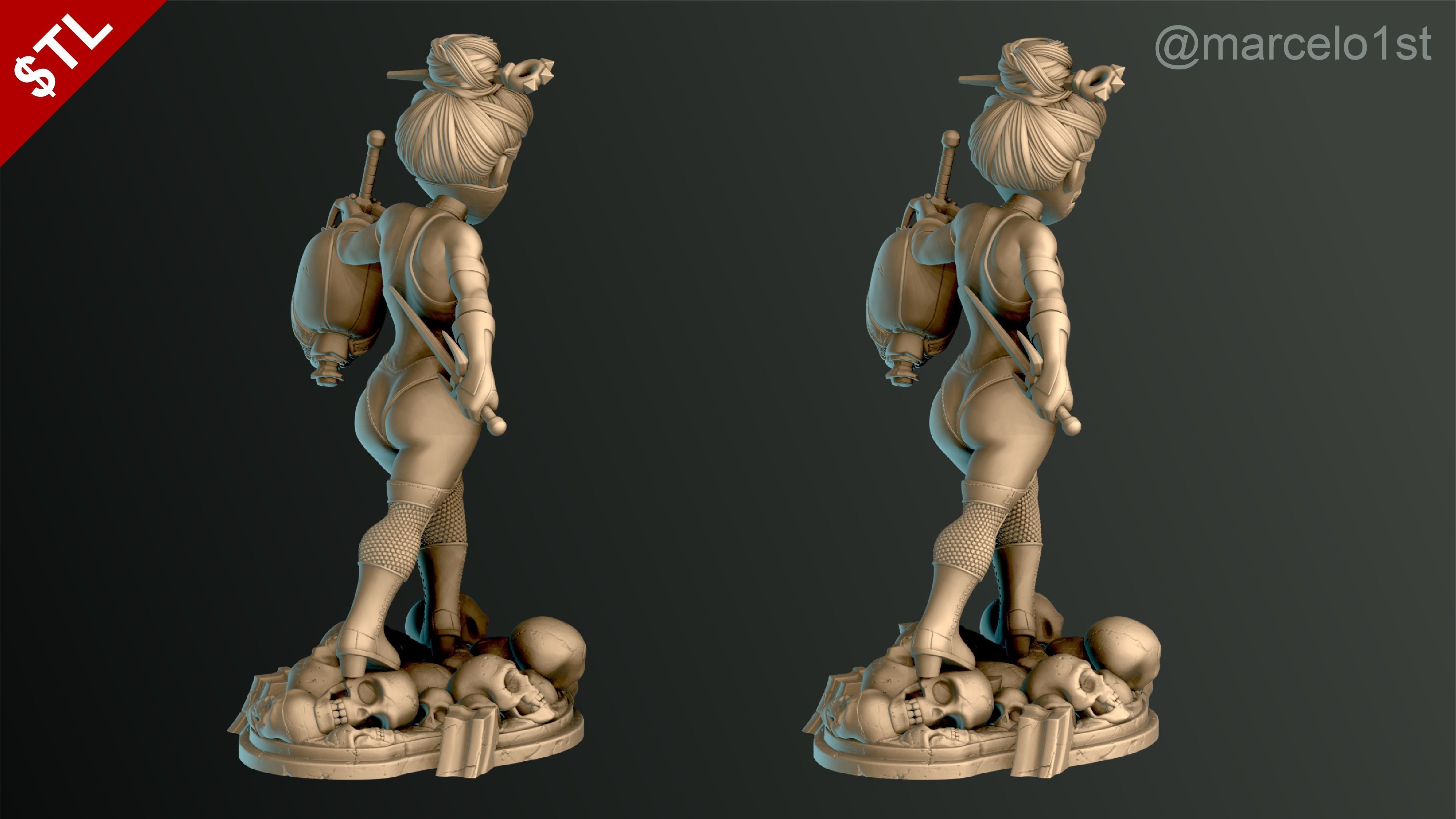 Mileena - Mortal Kombat 3 Statue 3D print model_13