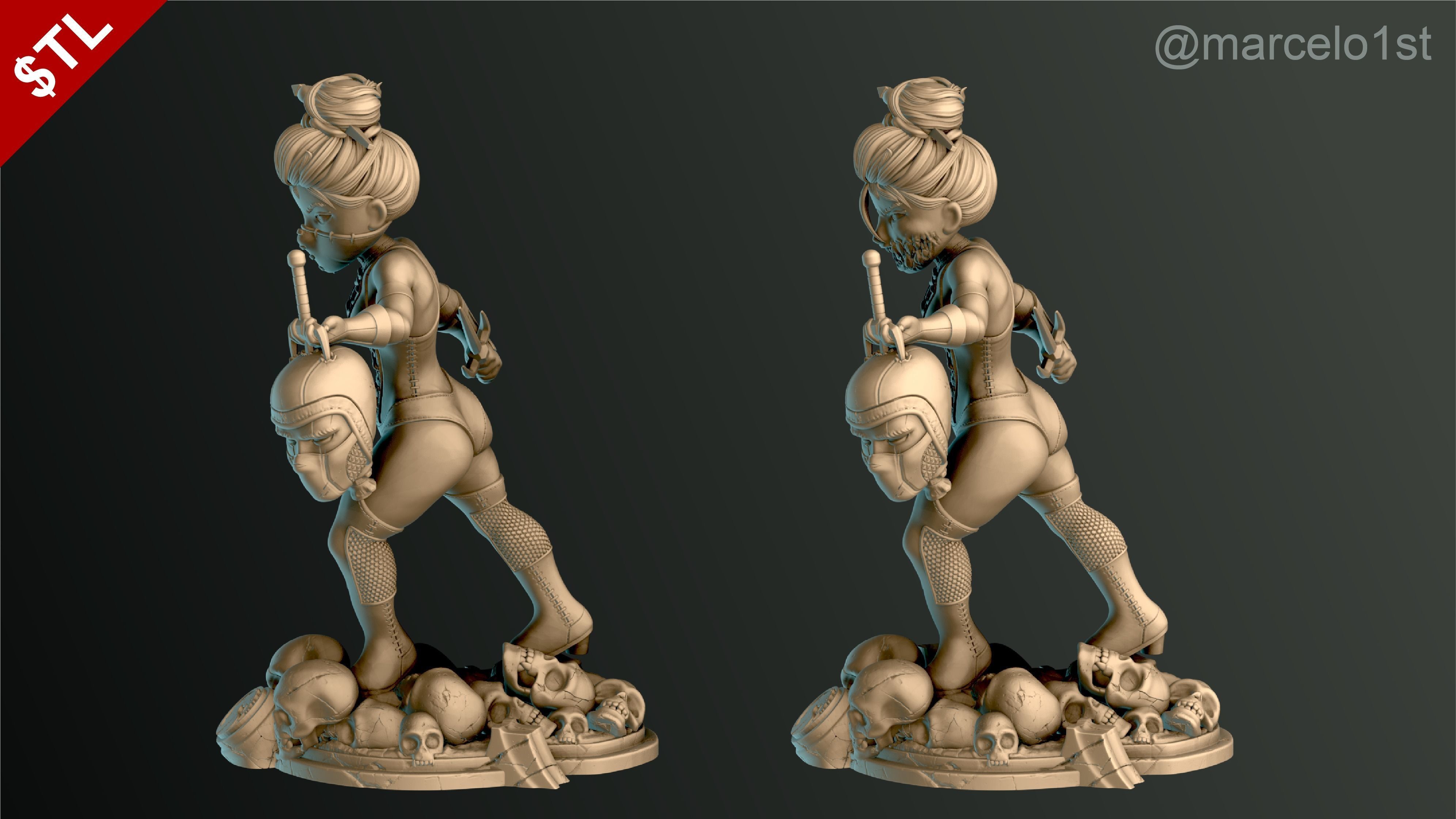 Mileena - Mortal Kombat 3 Statue 3D print model_8