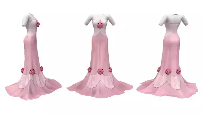 Roses Elegant Floor Length Gown