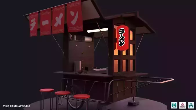 Ramen Cart  Low-poly 3D model