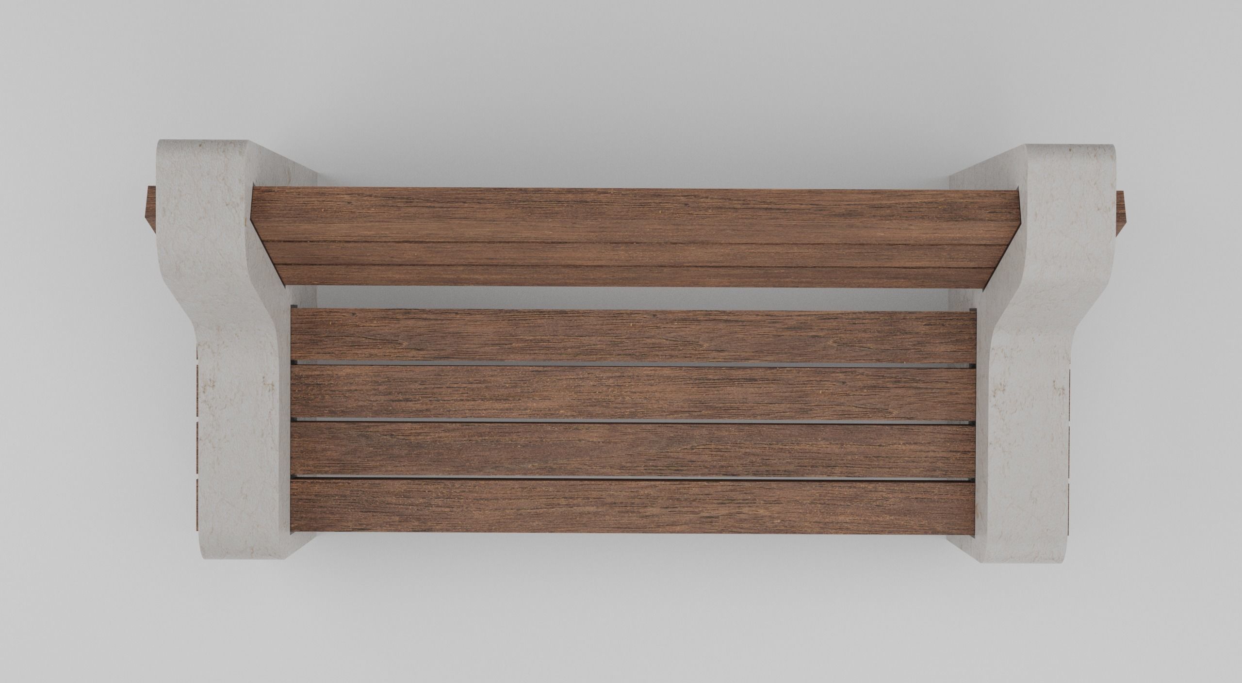 Park Bench Low-poly Low-poly 3D model_5