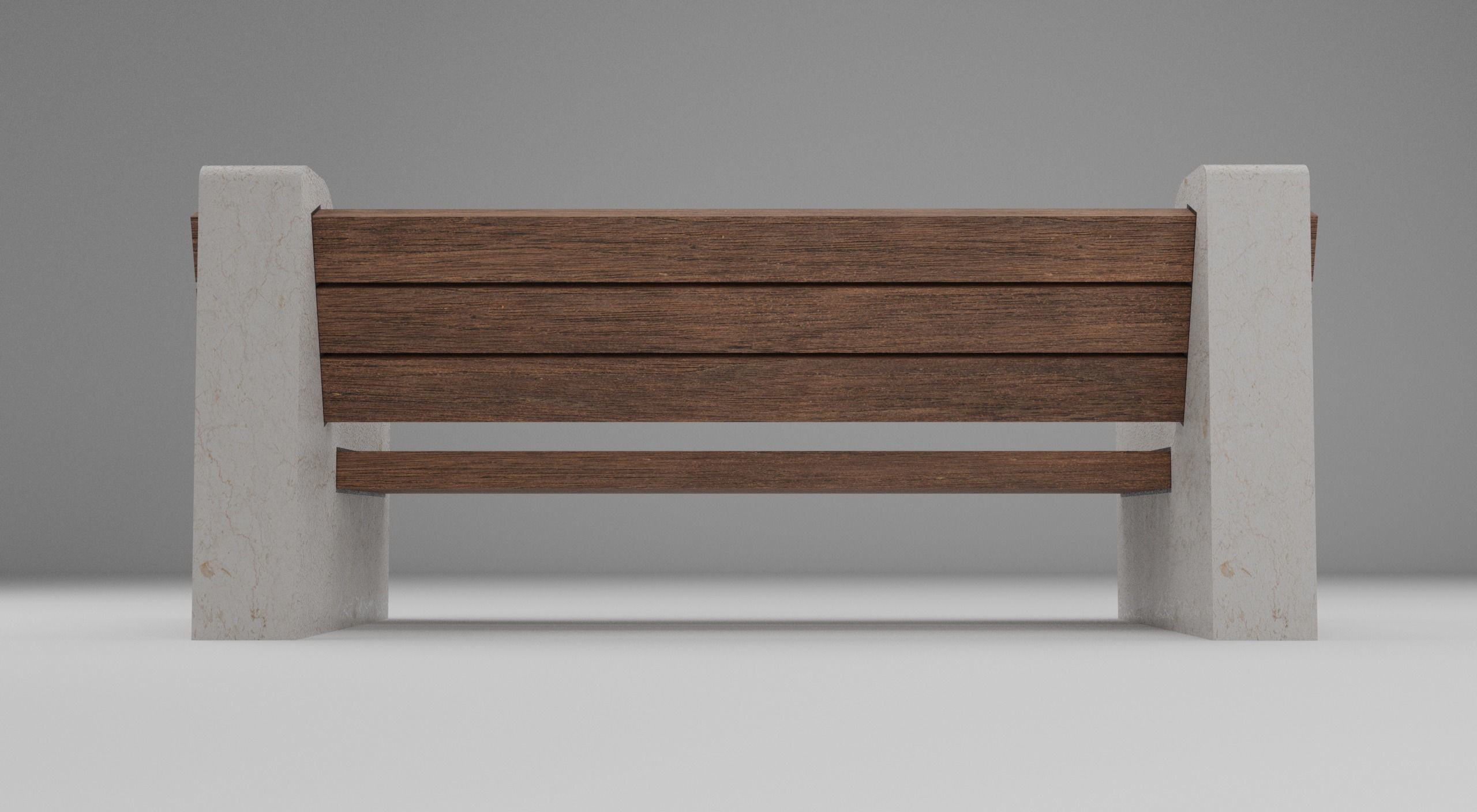 Park Bench Low-poly Low-poly 3D model_3